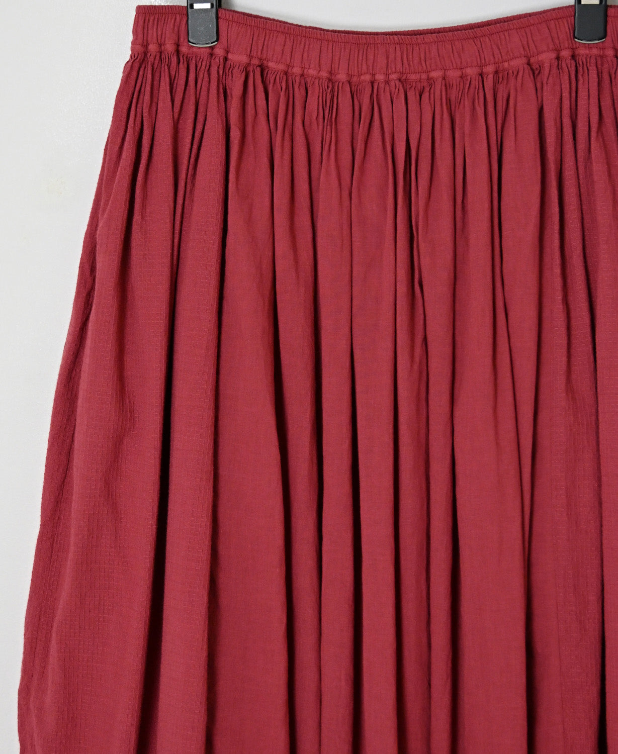 NMDS26605D ORGANIC MICRO CHK&VOILE PLAIN PATCHWORK OVERDYE RAJASTHAN GATHERED SKIRT