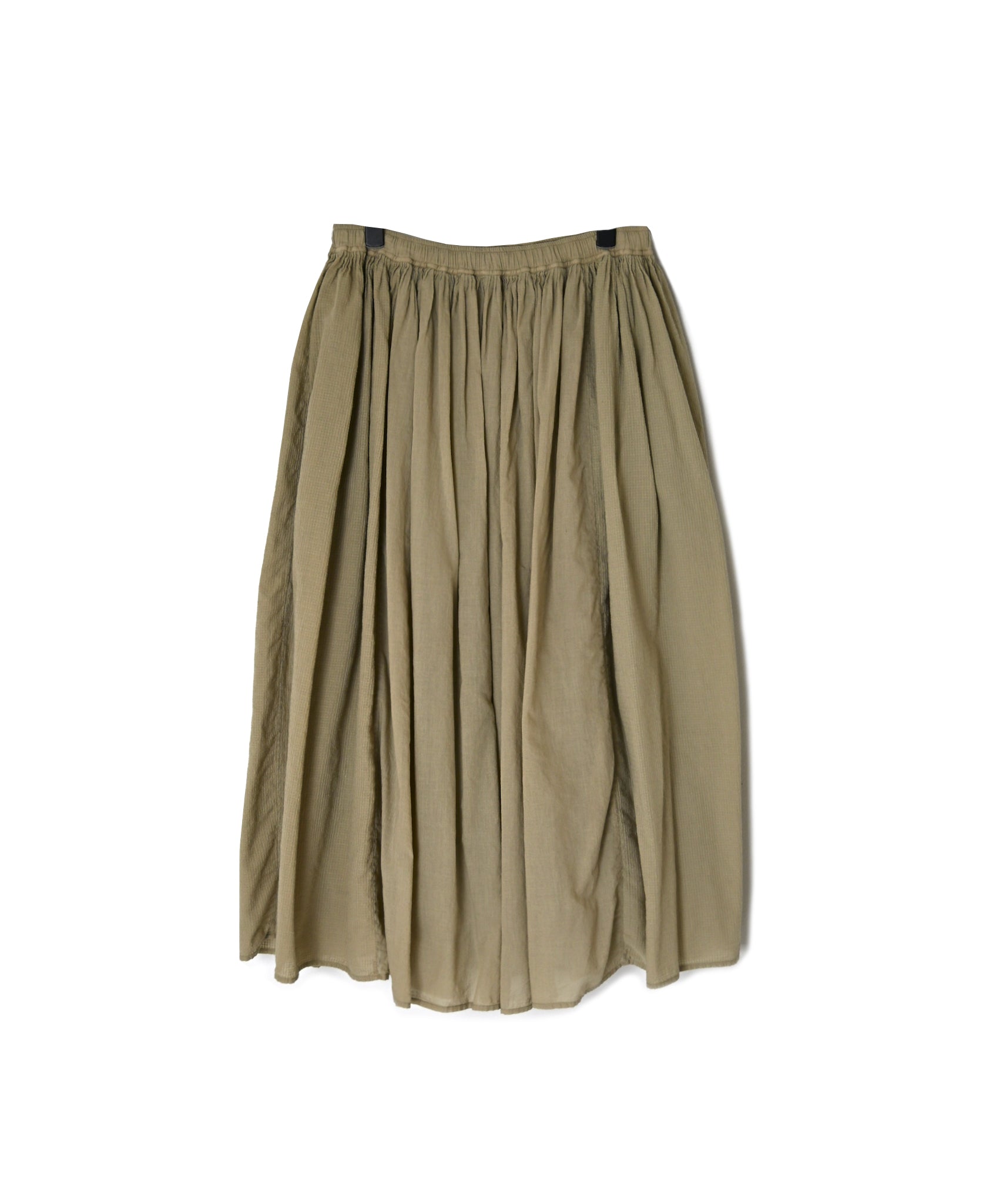 NMDS26605D ORGANIC MICRO CHK&VOILE PLAIN PATCHWORK OVERDYE RAJASTHAN GATHERED SKIRT