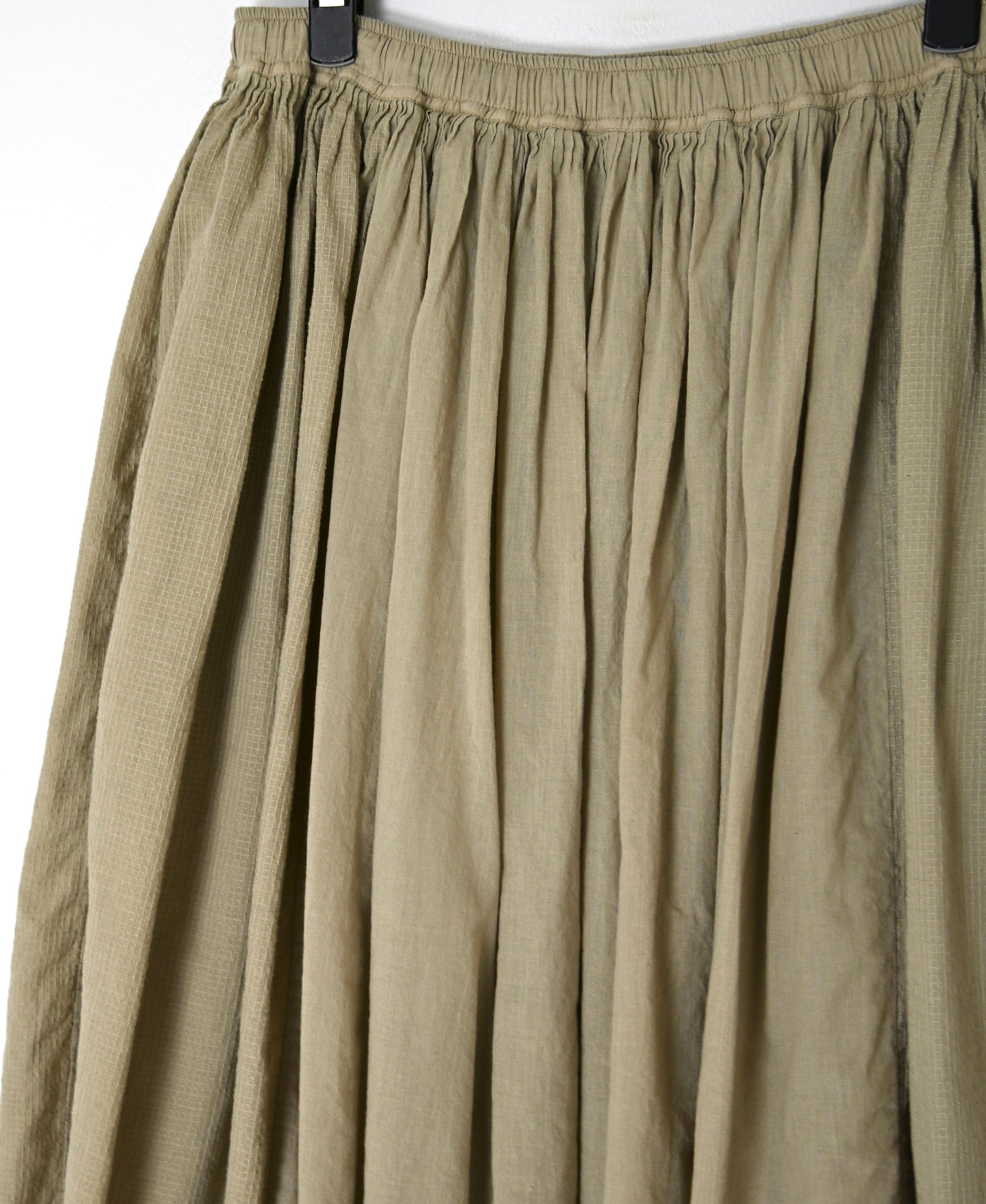 NMDS26605D ORGANIC MICRO CHK&VOILE PLAIN PATCHWORK OVERDYE RAJASTHAN GATHERED SKIRT