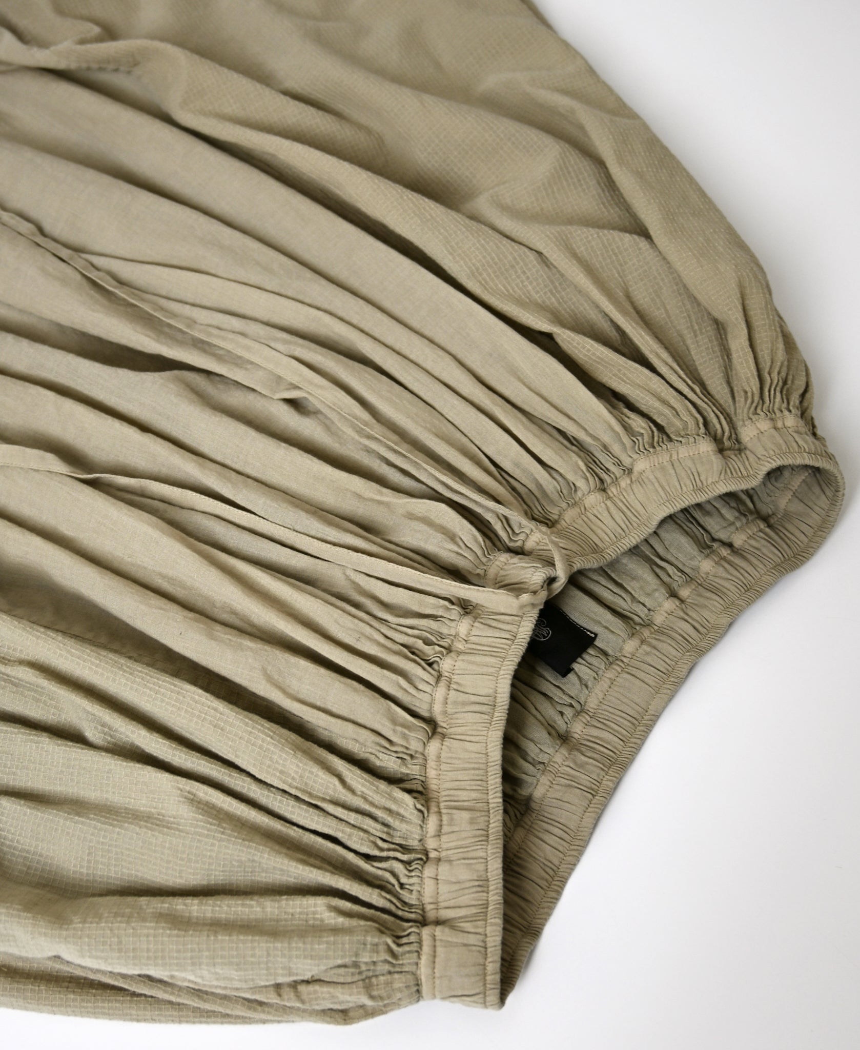 NMDS26605D ORGANIC MICRO CHK&VOILE PLAIN PATCHWORK OVERDYE RAJASTHAN GATHERED SKIRT