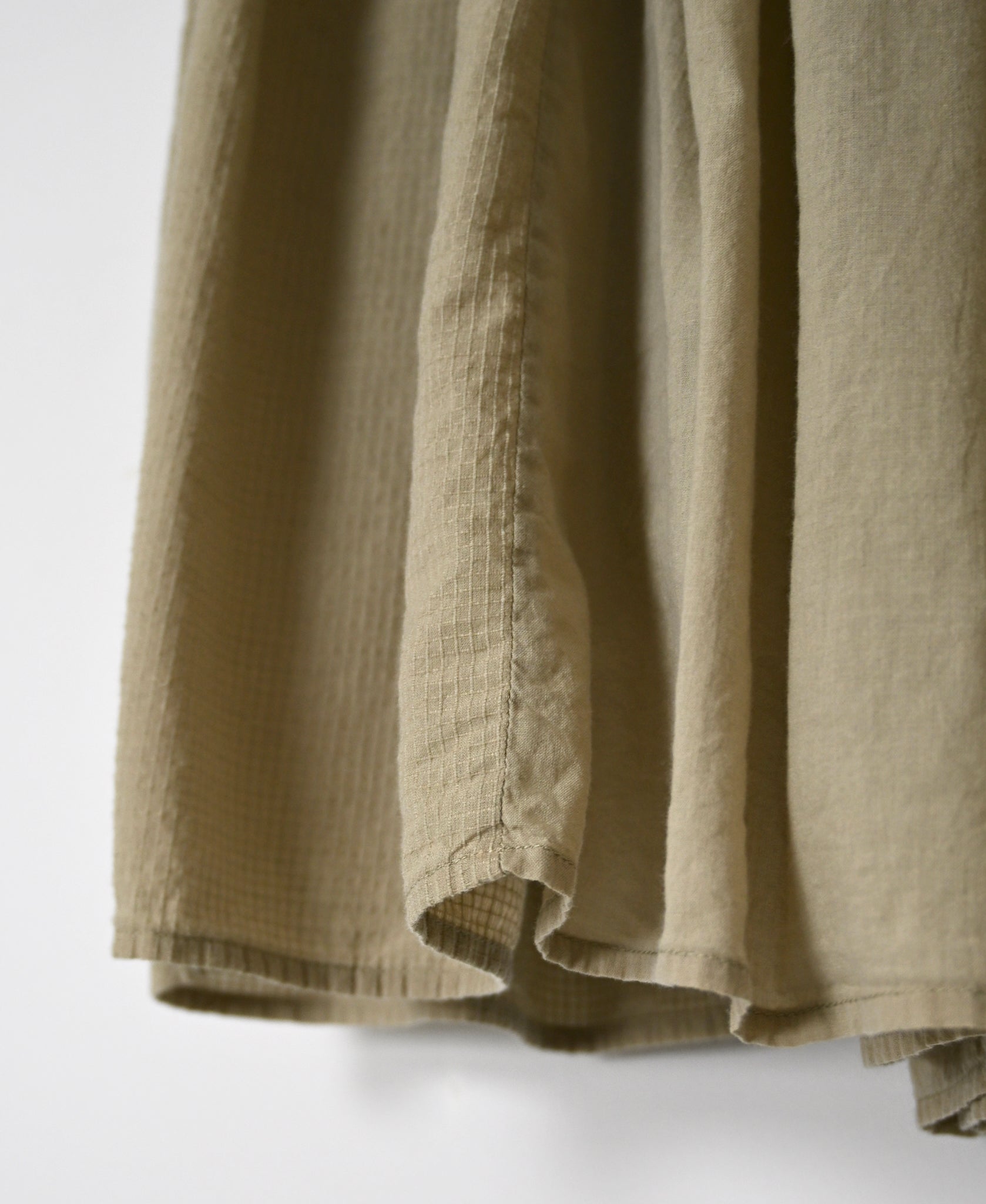 NMDS26605D ORGANIC MICRO CHK&VOILE PLAIN PATCHWORK OVERDYE RAJASTHAN GATHERED SKIRT