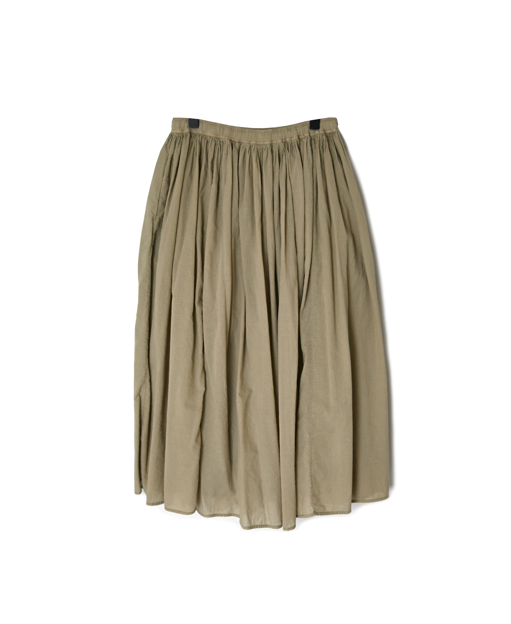 NMDS26605D ORGANIC MICRO CHK&VOILE PLAIN PATCHWORK OVERDYE RAJASTHAN GATHERED SKIRT