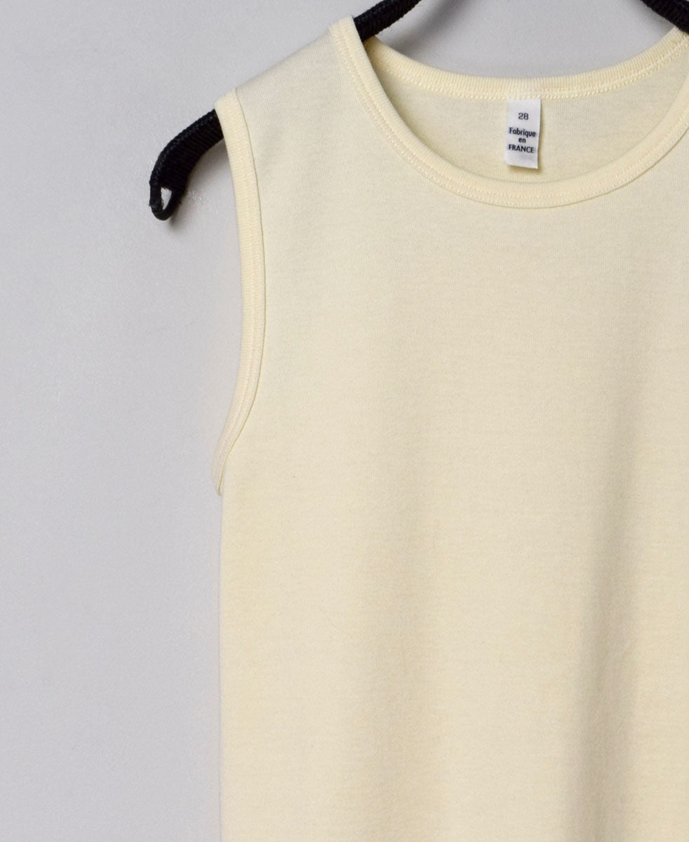NMF1801 COTTON PEIGNE CREW-NECK SLEEVELESS