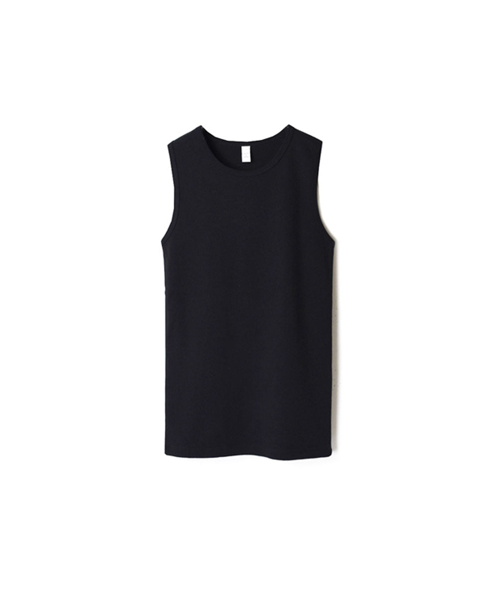 NMF1801 COTTON PEIGNE CREW-NECK SLEEVELESS
