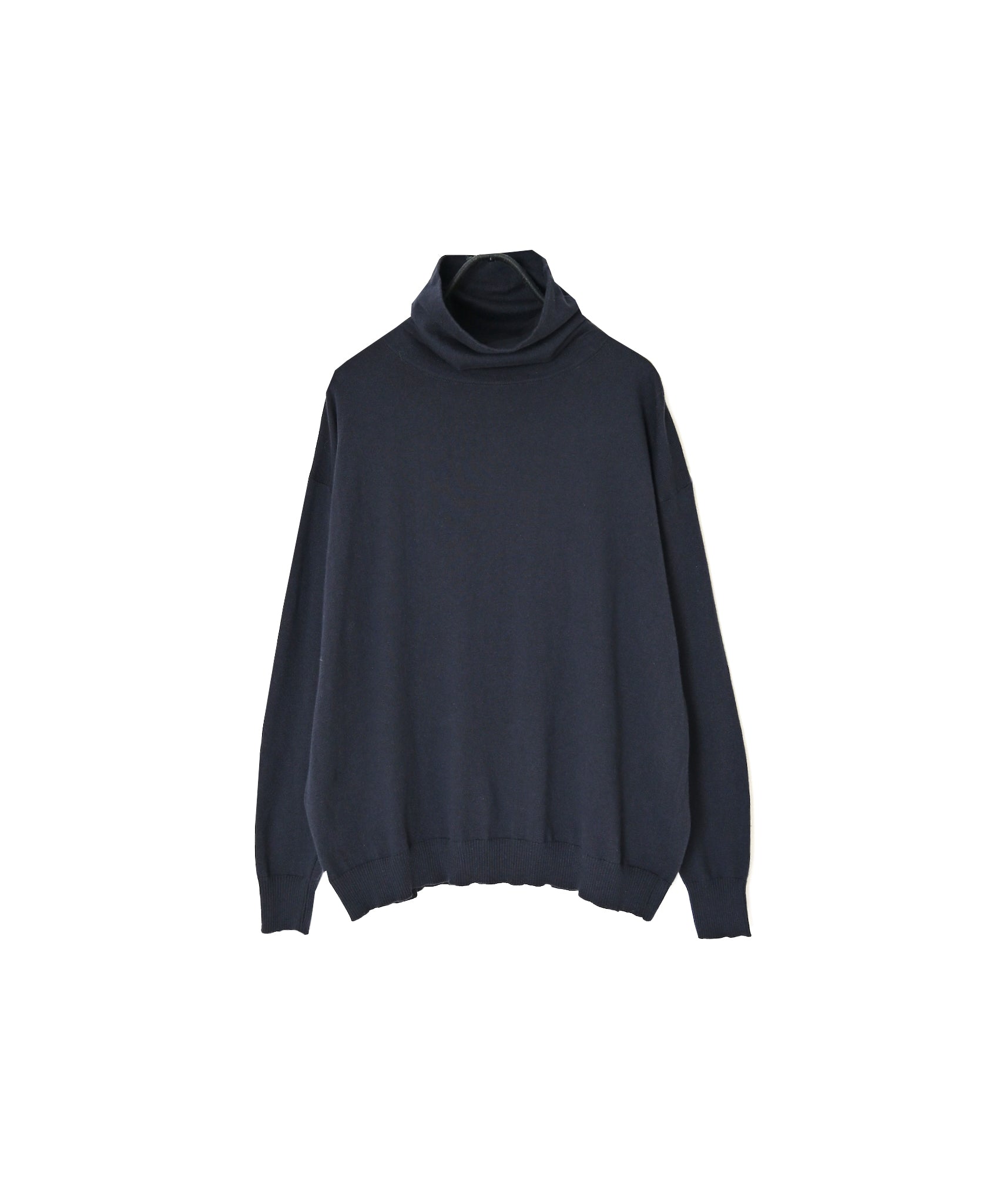 NNSL26501 14GG PLAIN STITCH COTTON/NYLON/SILK TURTLE NECK PULLOVER