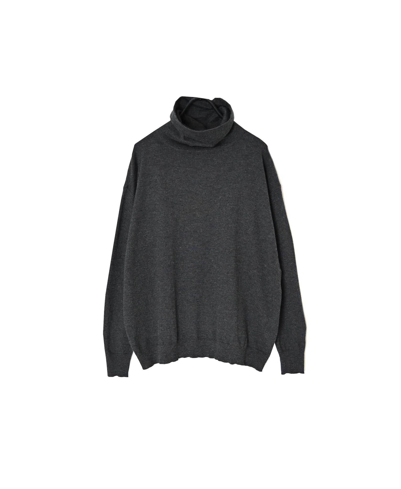 NNSL26501 14GG PLAIN STITCH COTTON/NYLON/SILK TURTLE NECK PULLOVER
