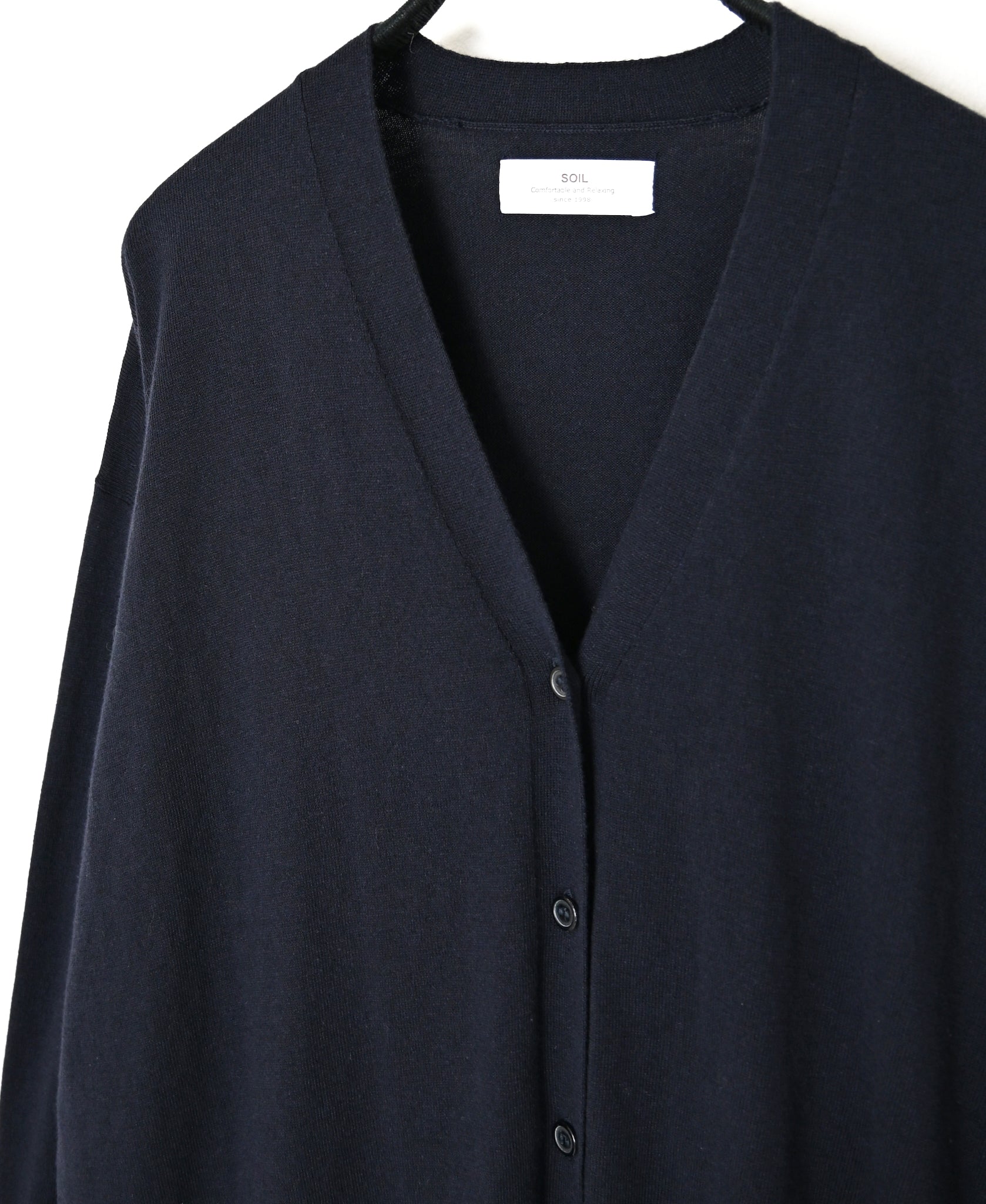 NNSL26503 14GG PLAIN STITCH COTTON/NYLON/SILK V-NECK CARDIGAN