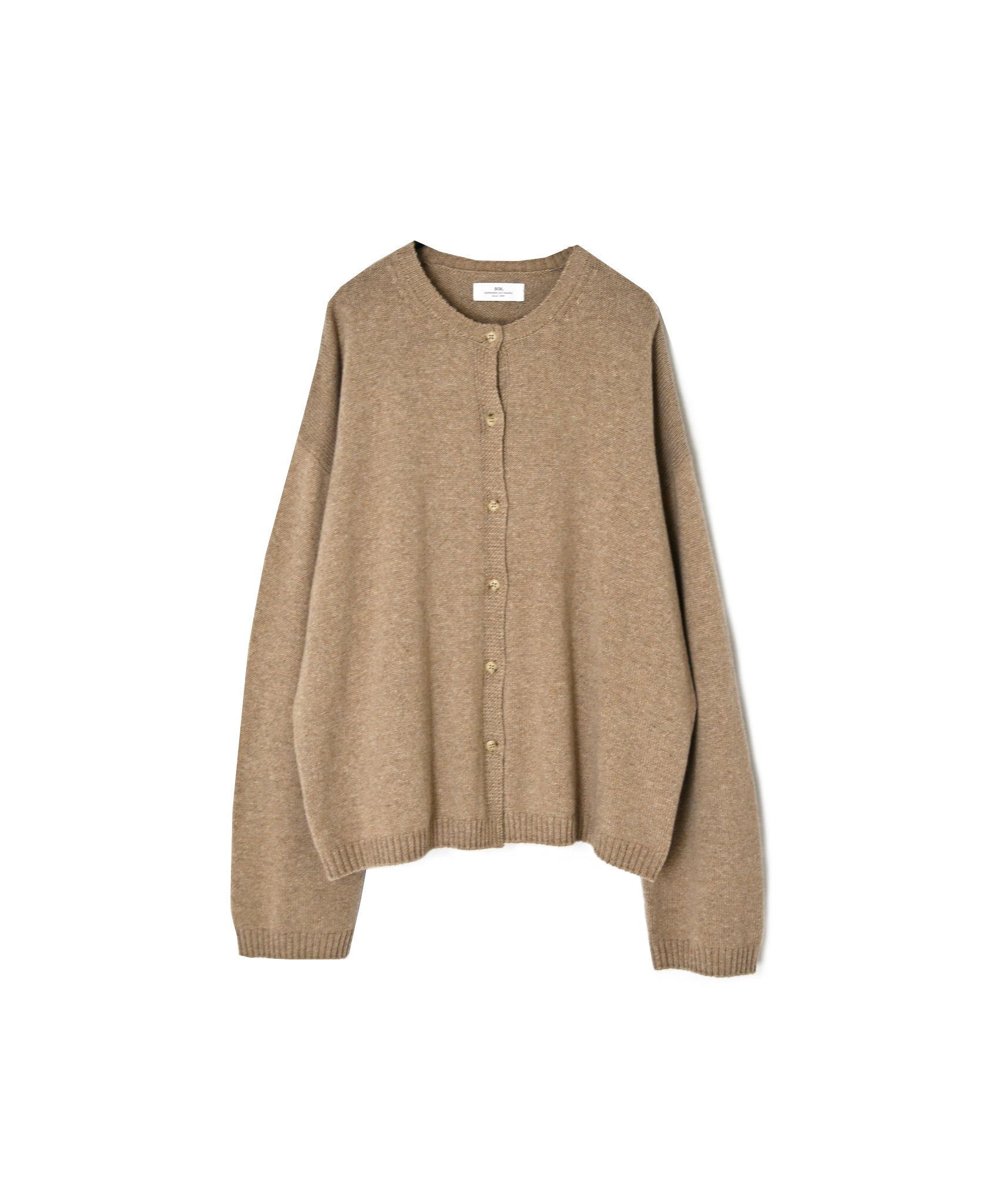 NNSL26513 7GG PLAIN STITCH NYLON/COTTON/WOOL CREW-NECK CARDIGAN