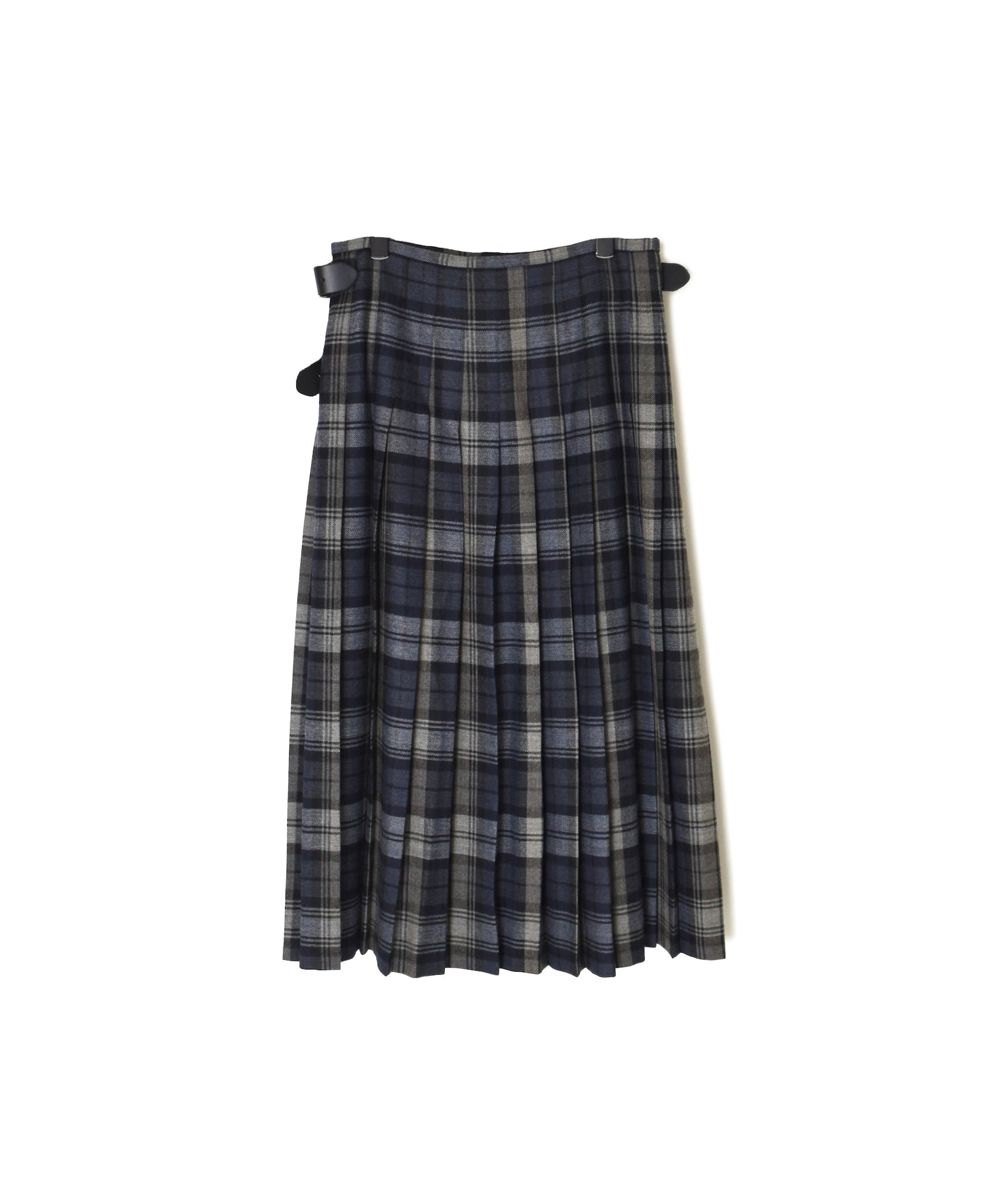 NOD0853 WORSTED WOOL LOW WAIST PLEATS WRAP SKIRT LENGTH 80cm