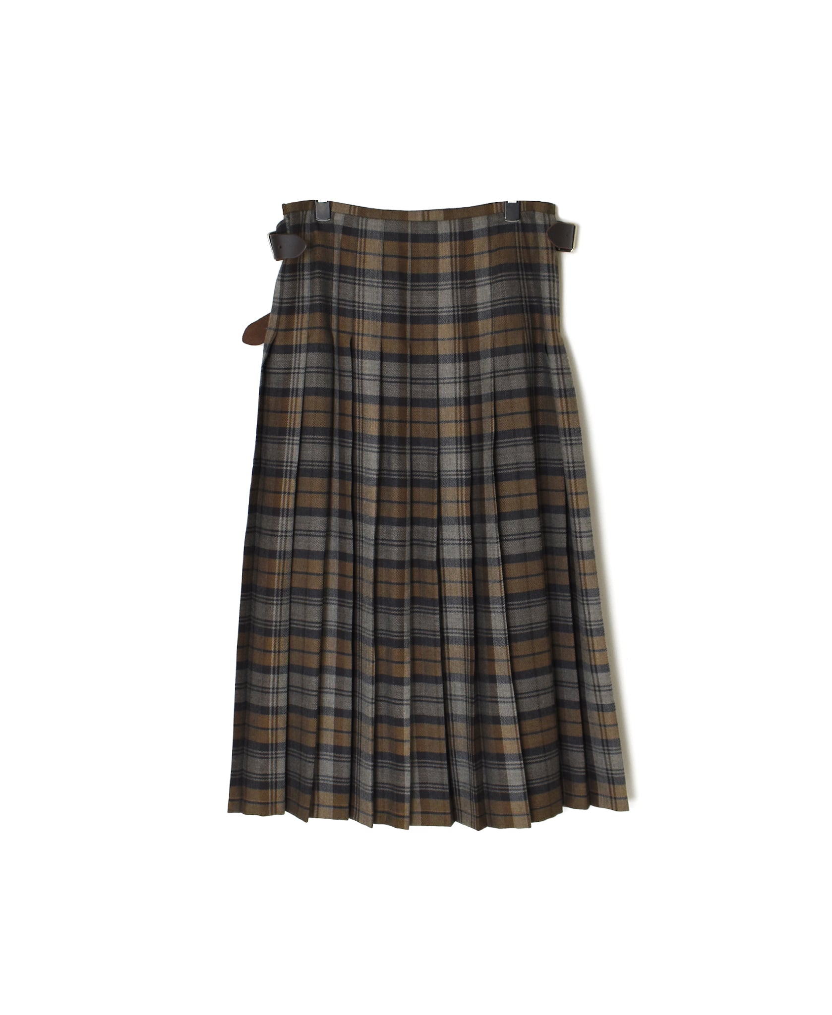 NOD0853 WORSTED WOOL LOW WAIST PLEATS WRAP SKIRT LENGTH 80cm