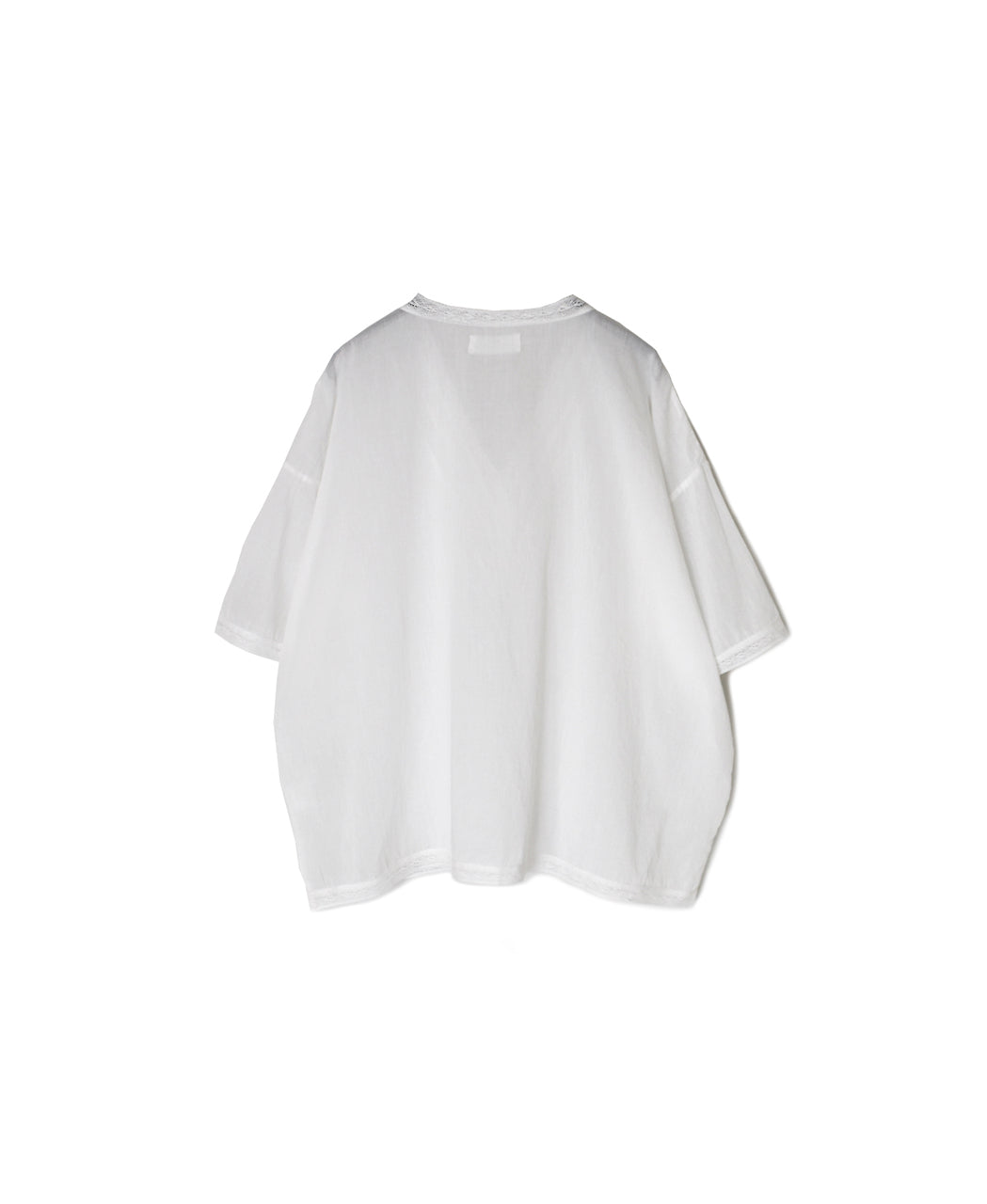 NSL24032 80s COTTON VOILE LACE V-NECK LACE S/SL PULLOVER