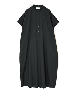 NSL26007 60s CAMBRIC PLAIN BANDED COLLAR FRENCH/SL DRESS