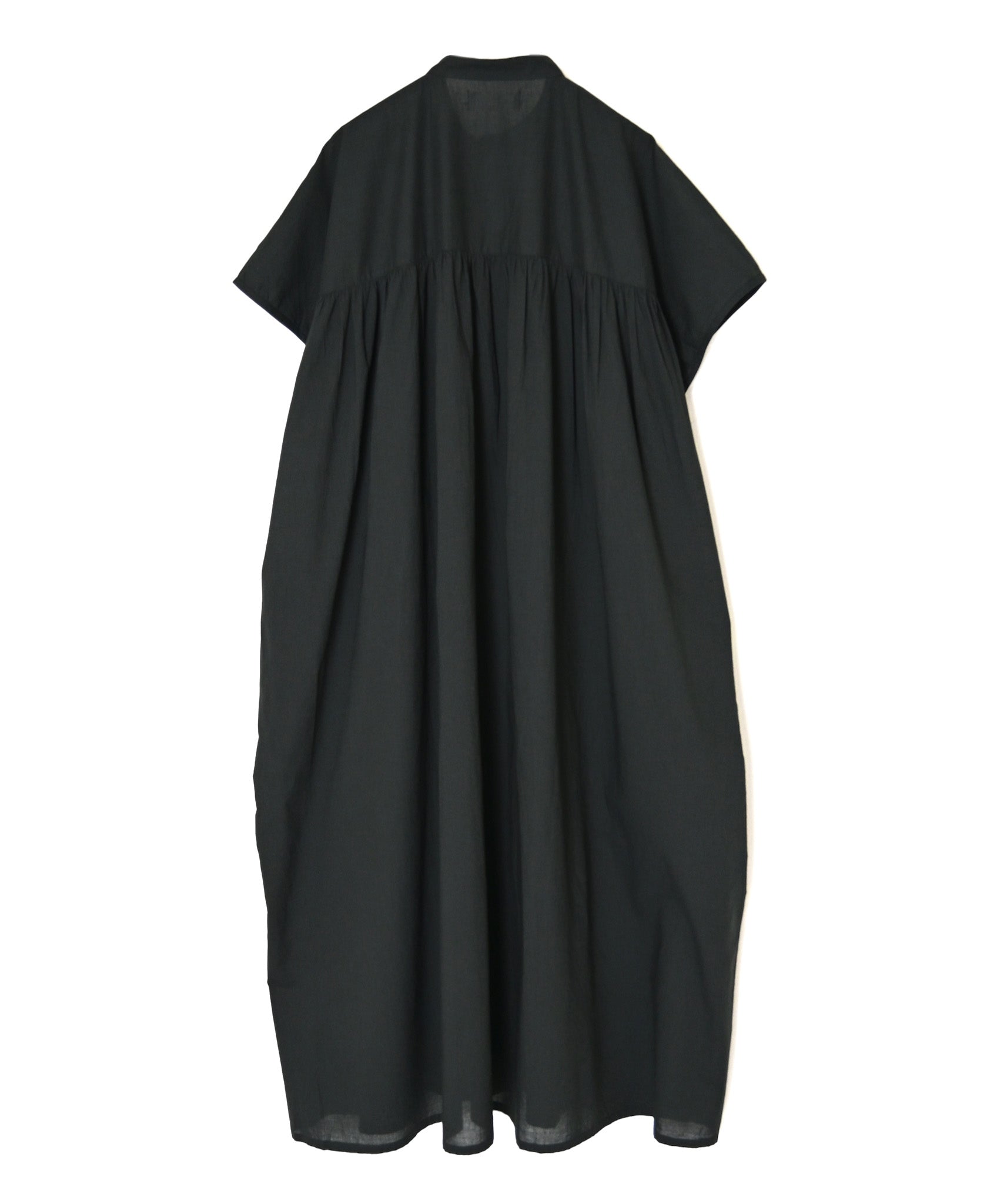 NSL26007 60s CAMBRIC PLAIN BANDED COLLAR FRENCH/SL DRESS