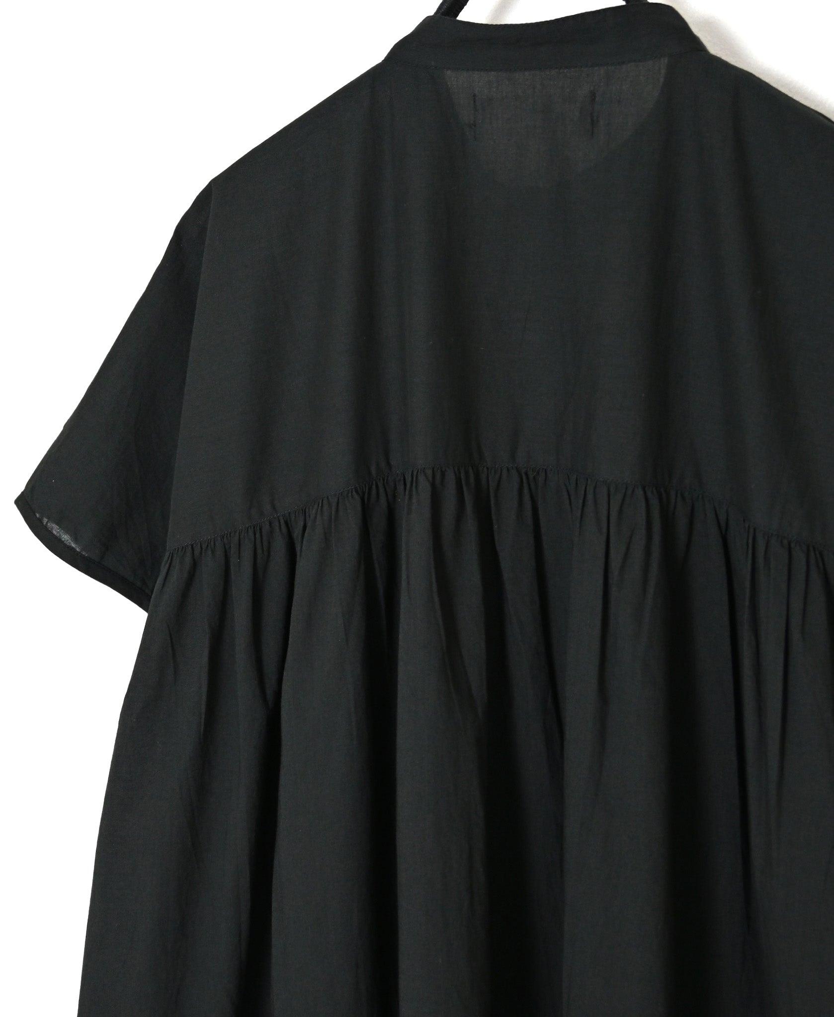 NSL26007 60s CAMBRIC PLAIN BANDED COLLAR FRENCH/SL DRESS