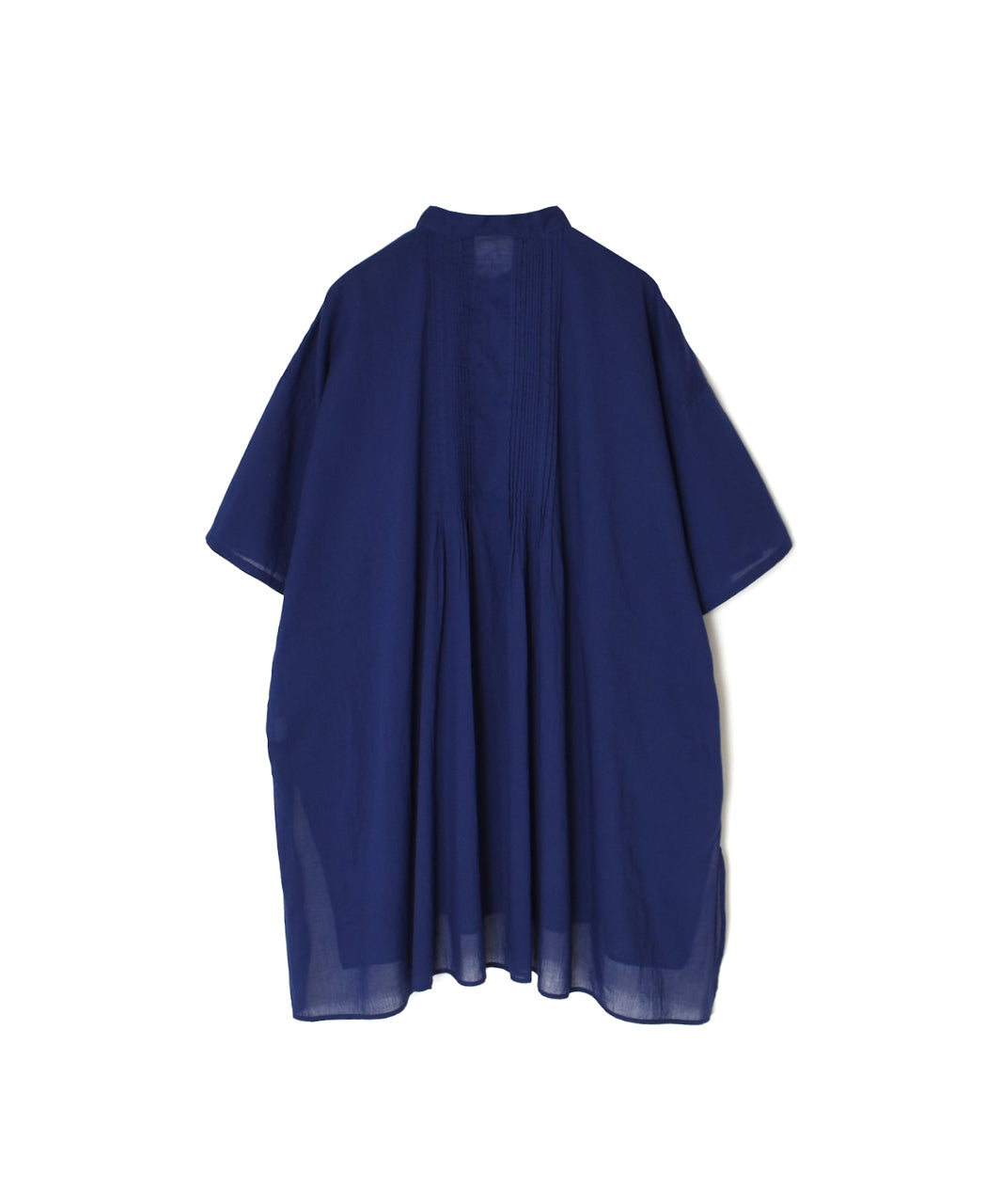 NSL26023 80s COTTON VOILE PLAIN BANDED COLLAR  S/SL PINTUCK SHIRT