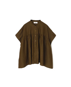 NSL26041 COTTON SILK PLAIN BANDED COLLAR FRENCH/SL SHIRT