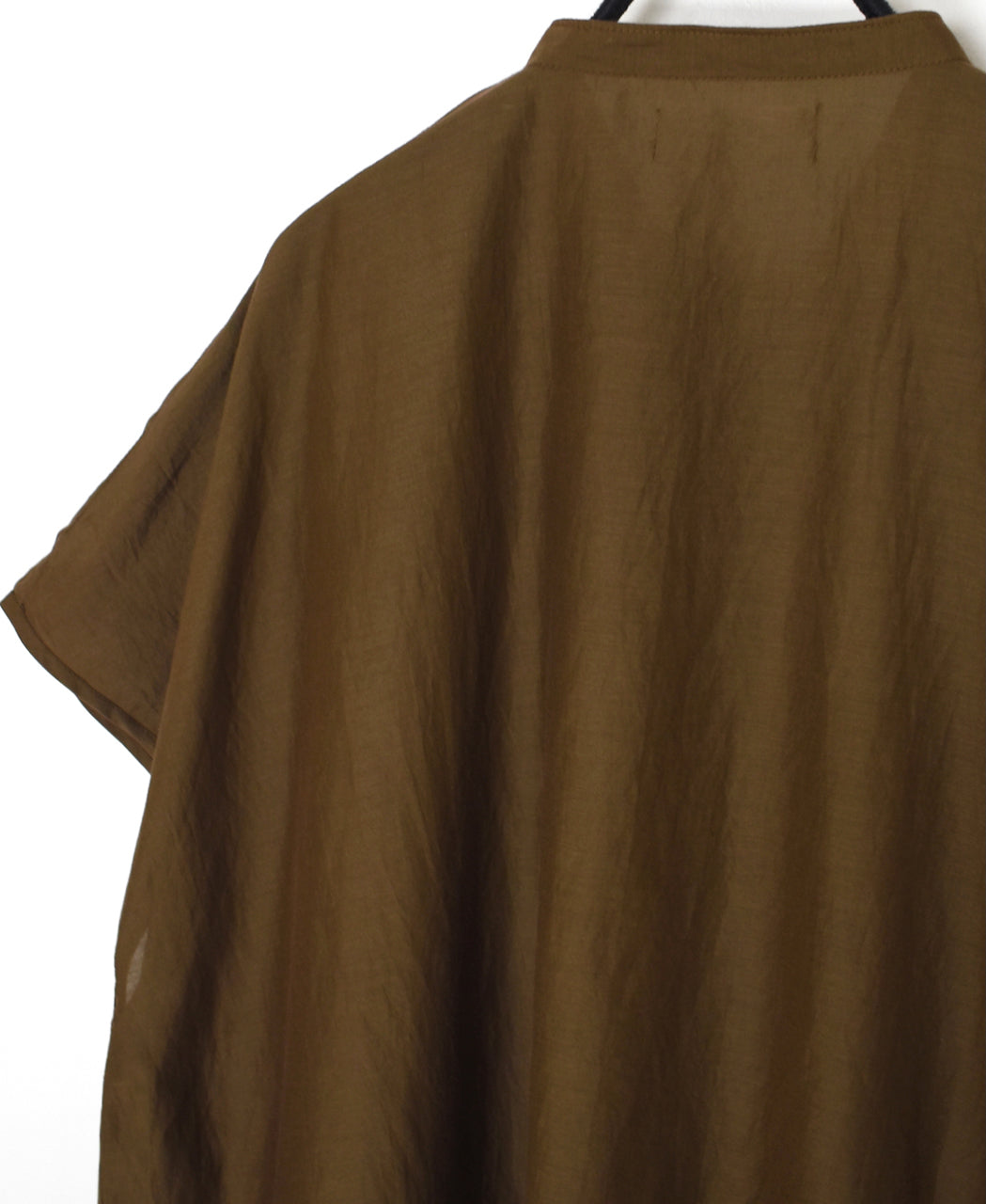 NSL26041 COTTON SILK PLAIN BANDED COLLAR FRENCH/SL SHIRT