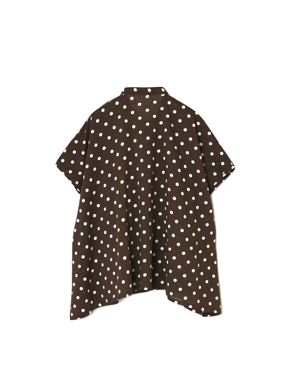 NSL26051 80s COTTON VOILE DOT PRINT BANDED COLLAR FRENCH/SL SHIRT