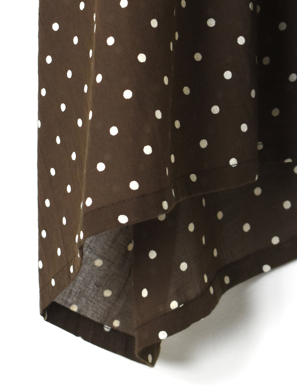 NSL26051 80s COTTON VOILE DOT PRINT BANDED COLLAR FRENCH/SL SHIRT