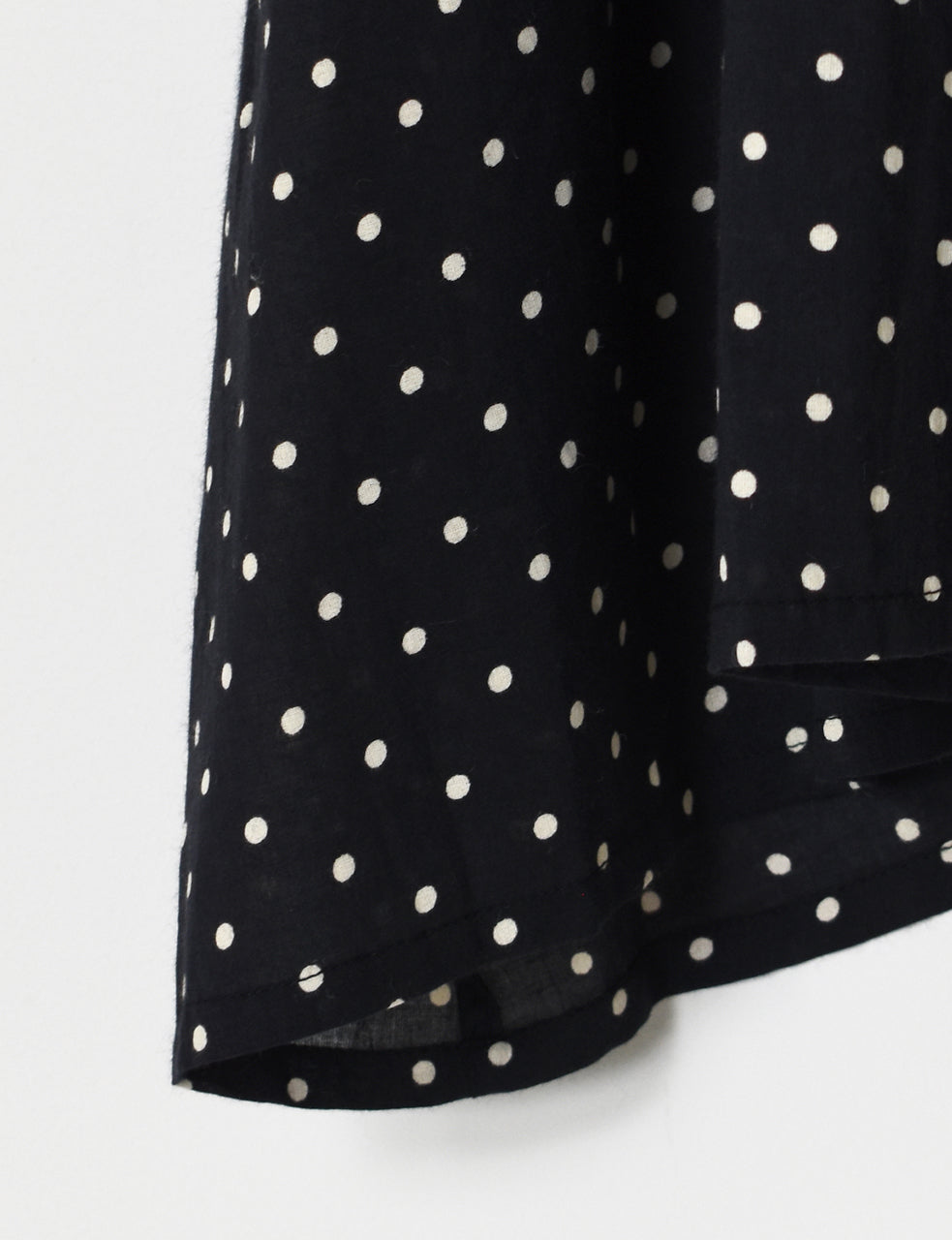 NSL26051 80s COTTON VOILE DOT PRINT BANDED COLLAR FRENCH/SL SHIRT