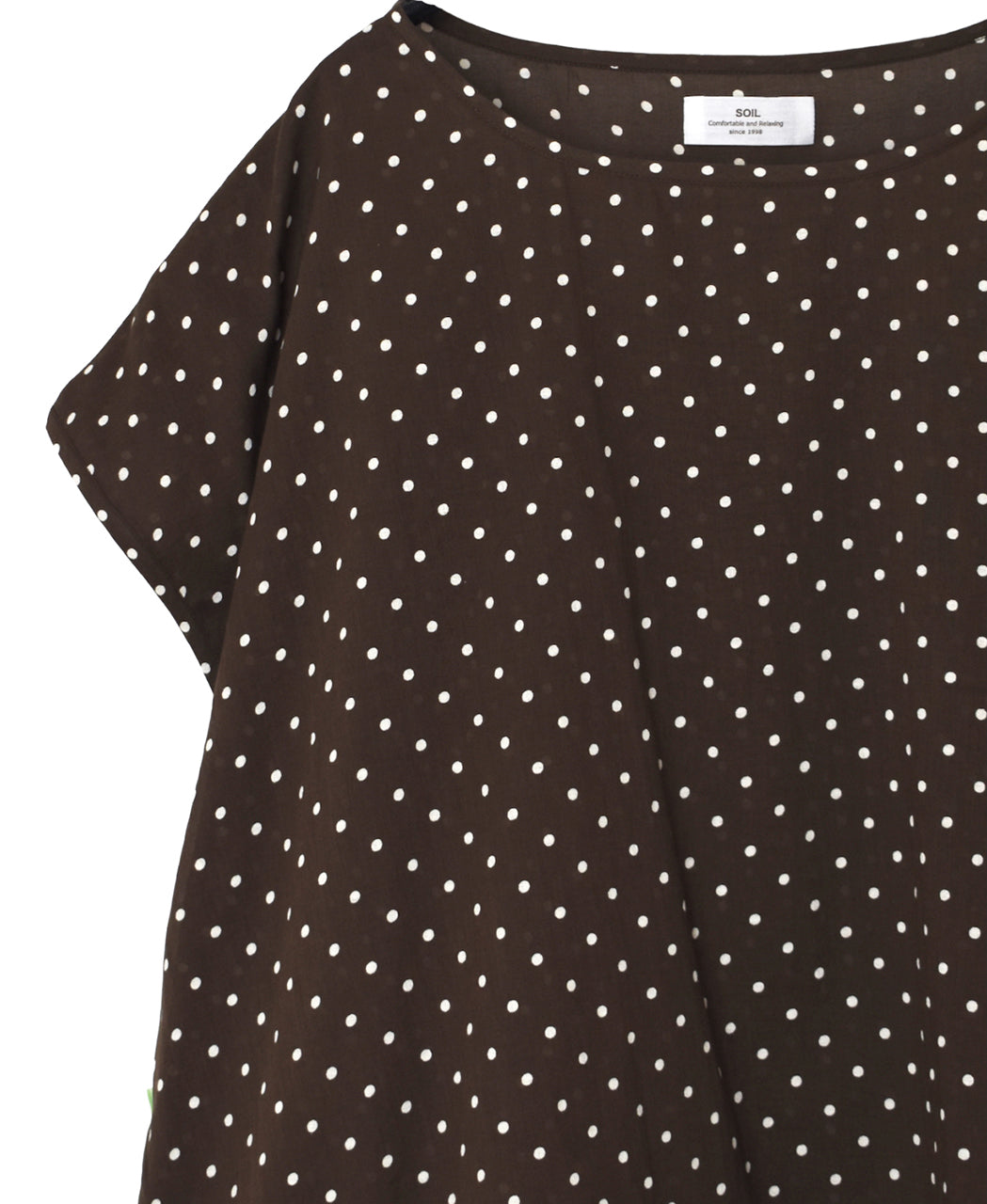 NSL26056 80s COTTON VOILE DOT PRINT HEM FRILL GATHERED SMOCK