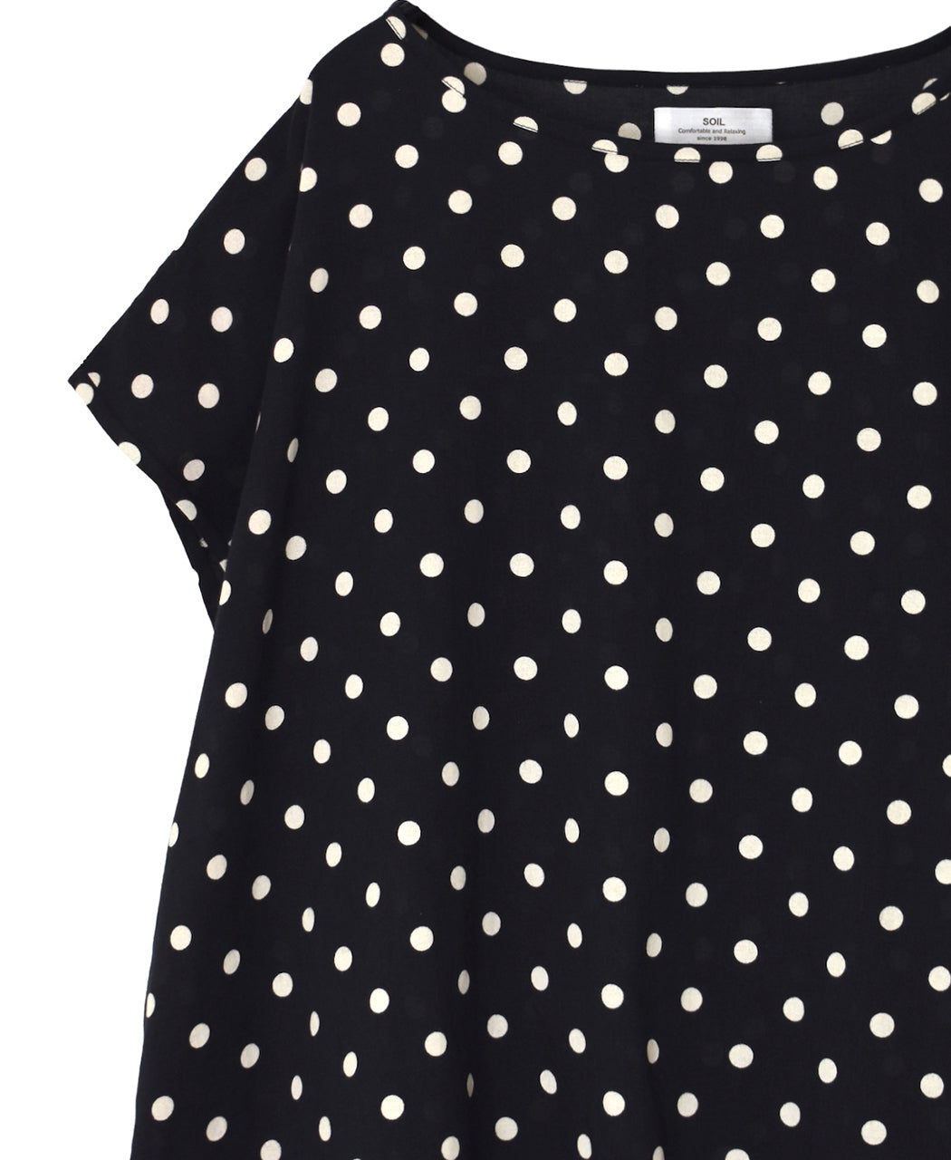 NSL26056 80s COTTON VOILE DOT PRINT HEM FRILL GATHERED SMOCK