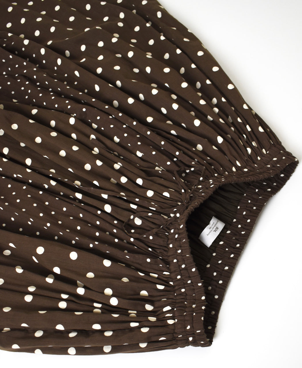 NSL26057 80s COTTON VOILE DOT PRINT PATCHWORK GATHERED SKIRT