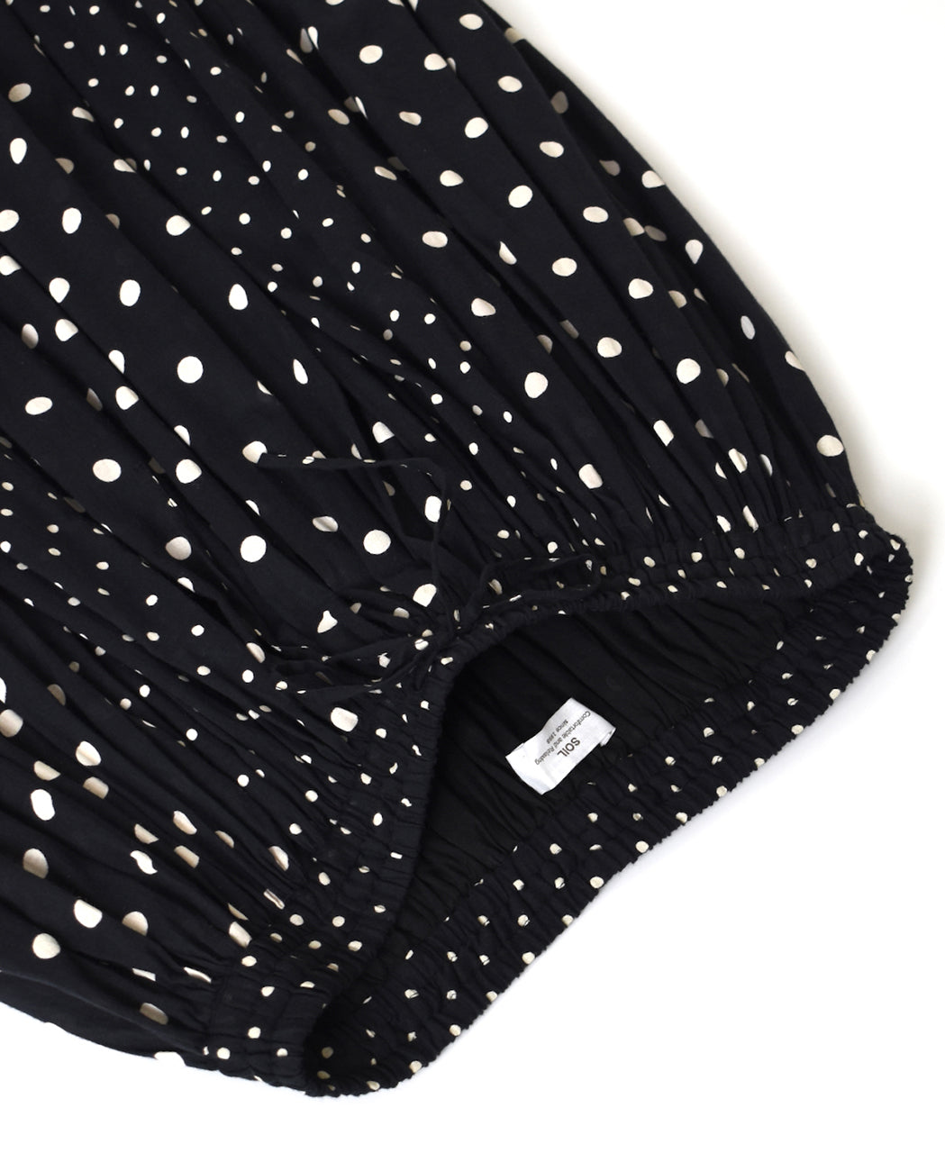 NSL26057 80s COTTON VOILE DOT PRINT PATCHWORK GATHERED SKIRT