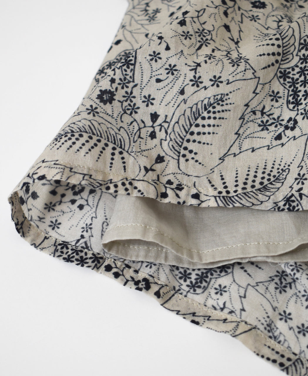NSL26065 80s VOILE LEAF & FLOWER PRINT GATHERED SKIRT