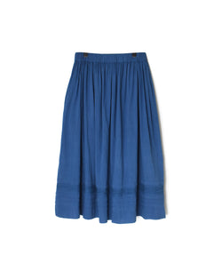 NSL26093 80s COTTON VOILE LACE GATHERED SKIRT