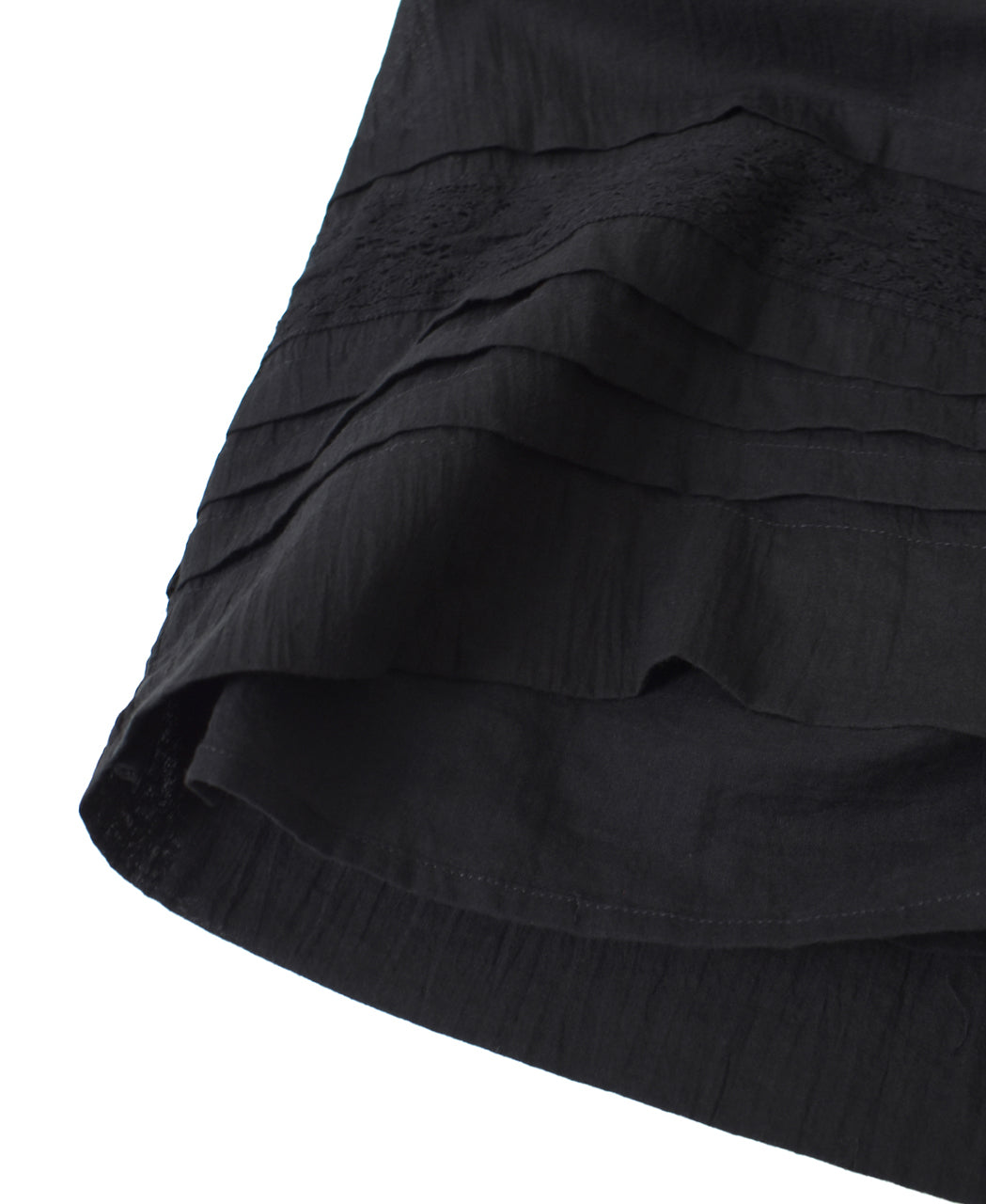 NSL26093 80s COTTON VOILE LACE GATHERED SKIRT