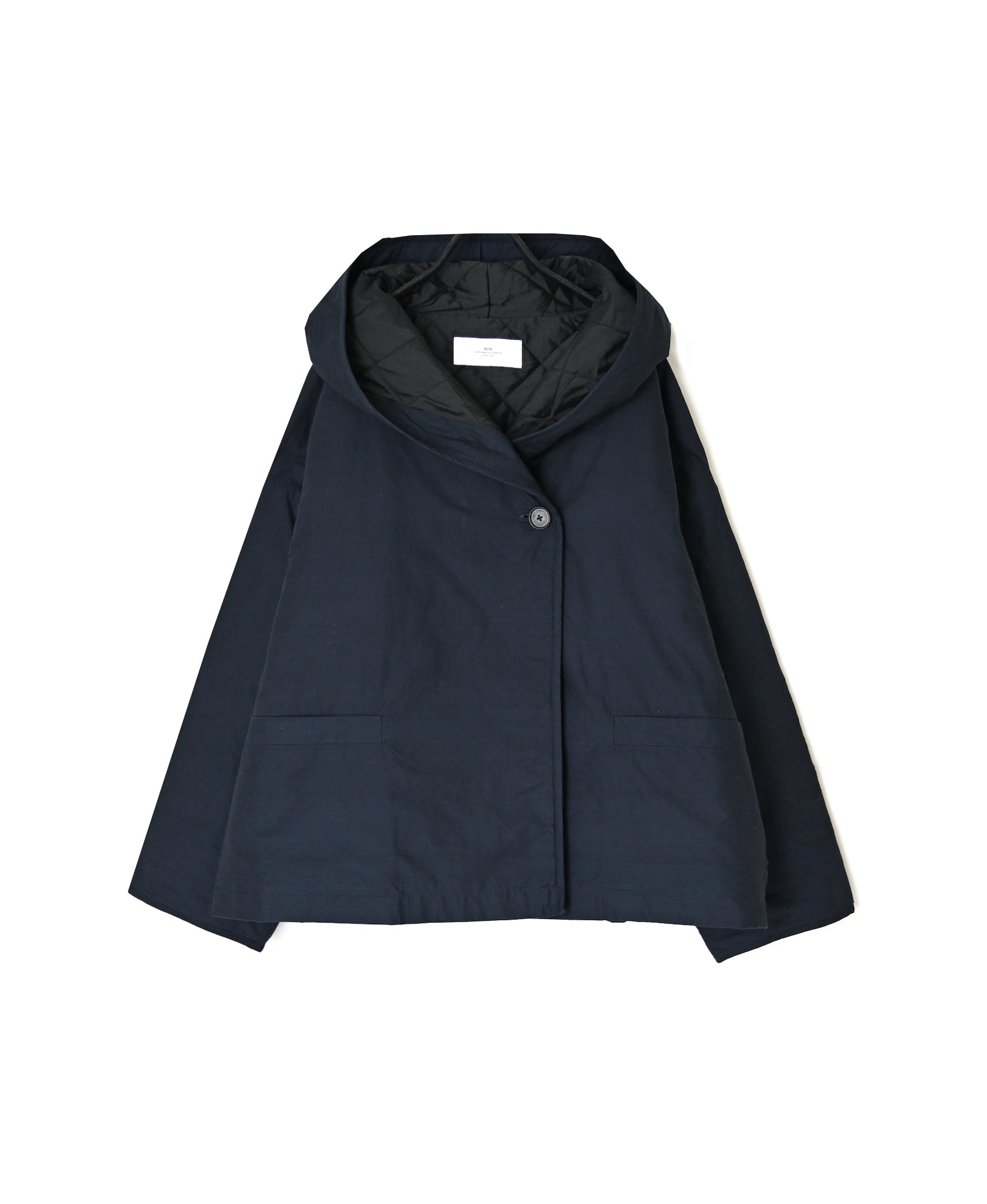 NSL26521 40s COTTON POPLIN PLAIN QUILTED LINING HOODED JACKET