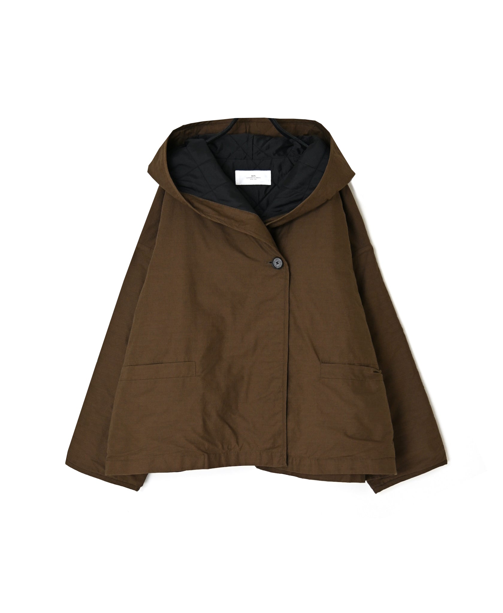 NSL26521 40s COTTON POPLIN PLAIN QUILTED LINING HOODED JACKET