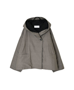 NSL26531 40s COTTON POPLIN DOT PRINT QUILTED LINING HOODED JACKET