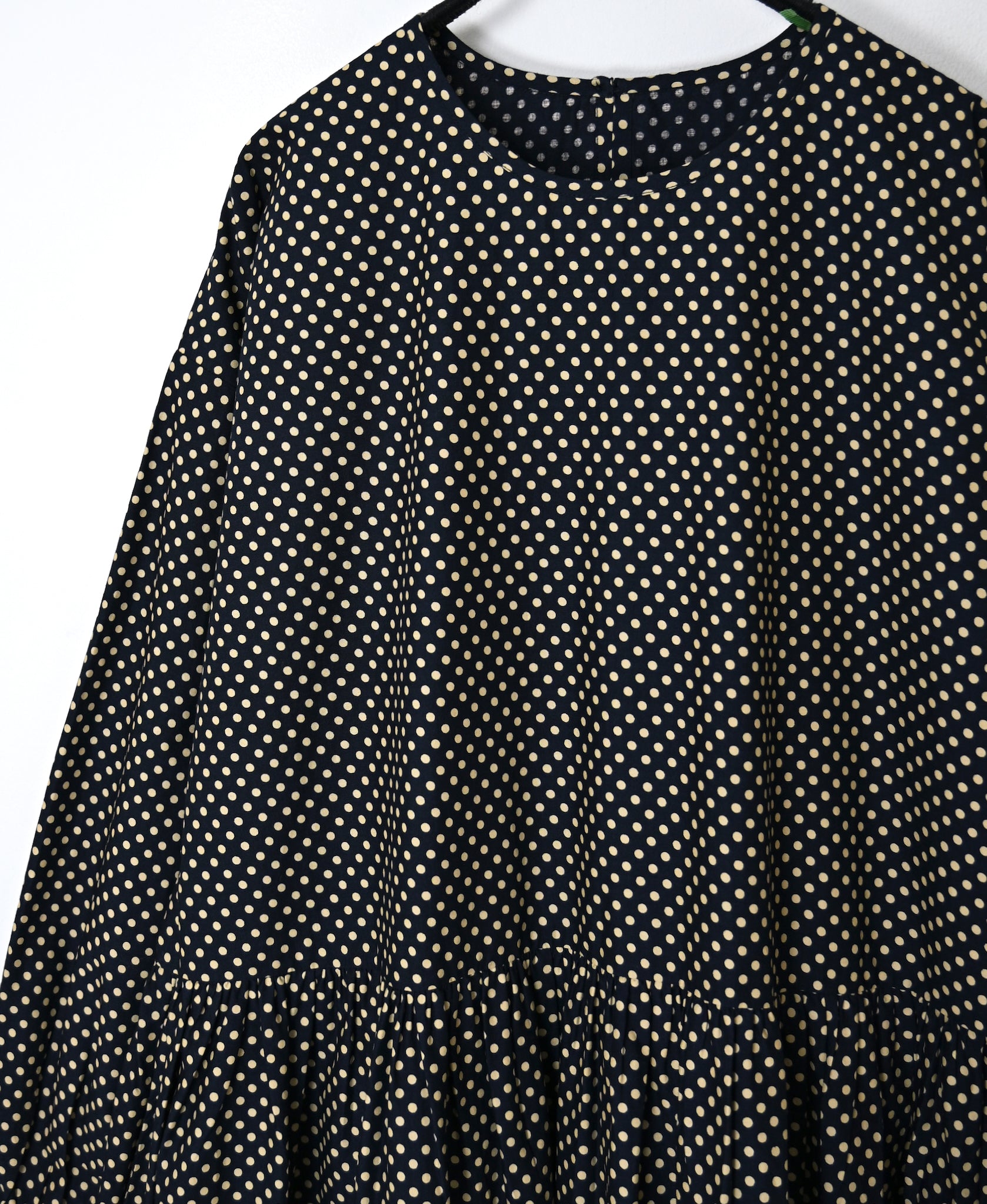 NSL26534 40s COTTON POPLIN DOT PRINT CREW NECK PULLOVER DRESS
