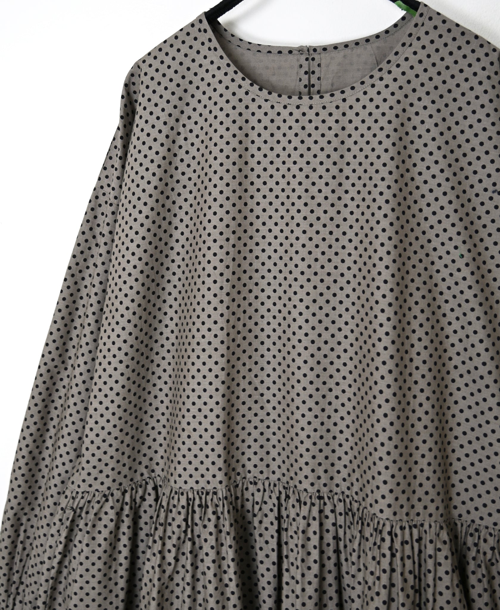 NSL26534 40s COTTON POPLIN DOT PRINT CREW NECK PULLOVER DRESS