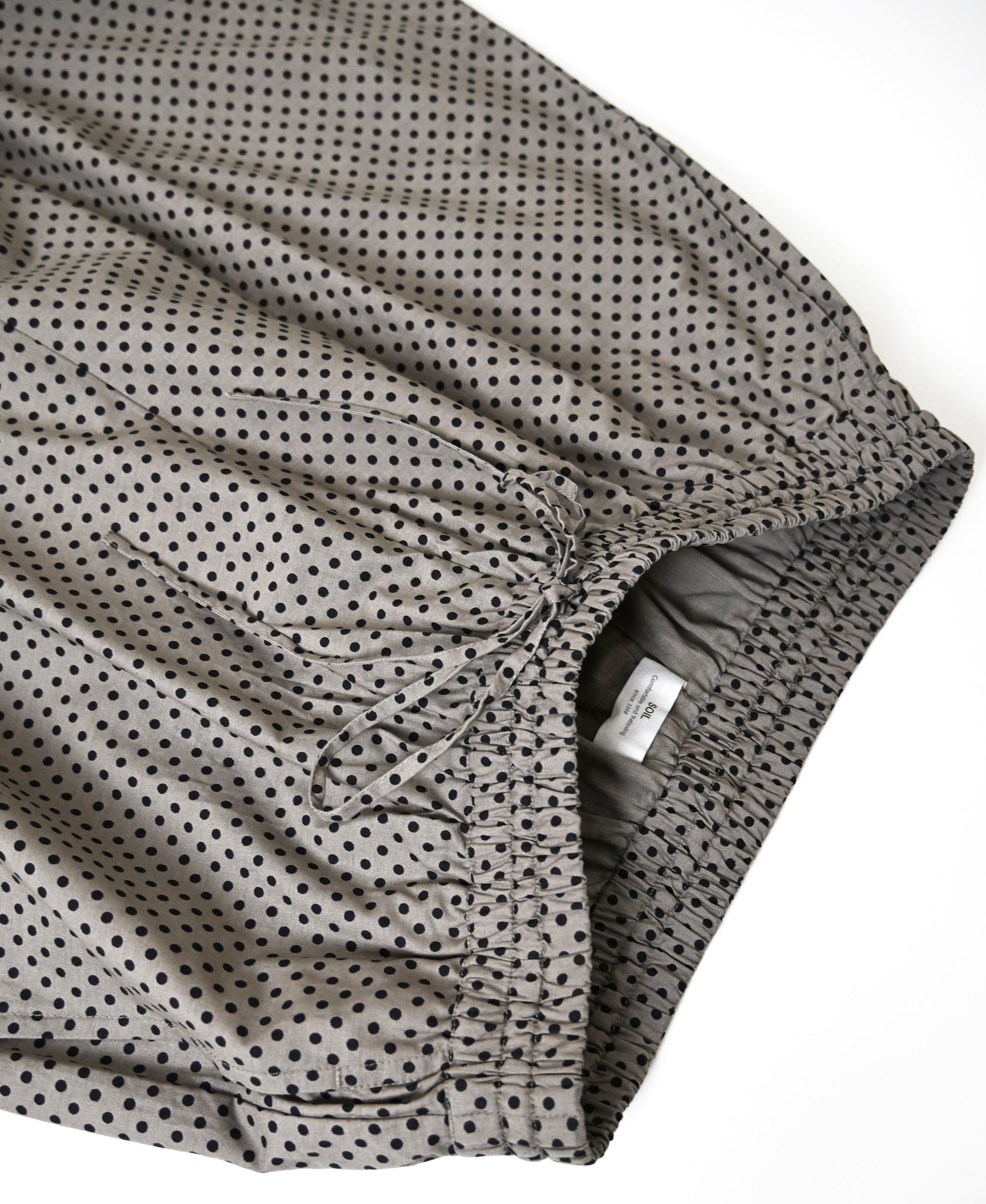 NSL26536 40s COTTON POPLIN DOT PRINT WIDE EASY PANTS