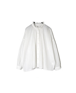 NSL26551 60s COTTON CAMBRIC PLAIN WITH LACE LACE FRILL COLLAR SHIRT