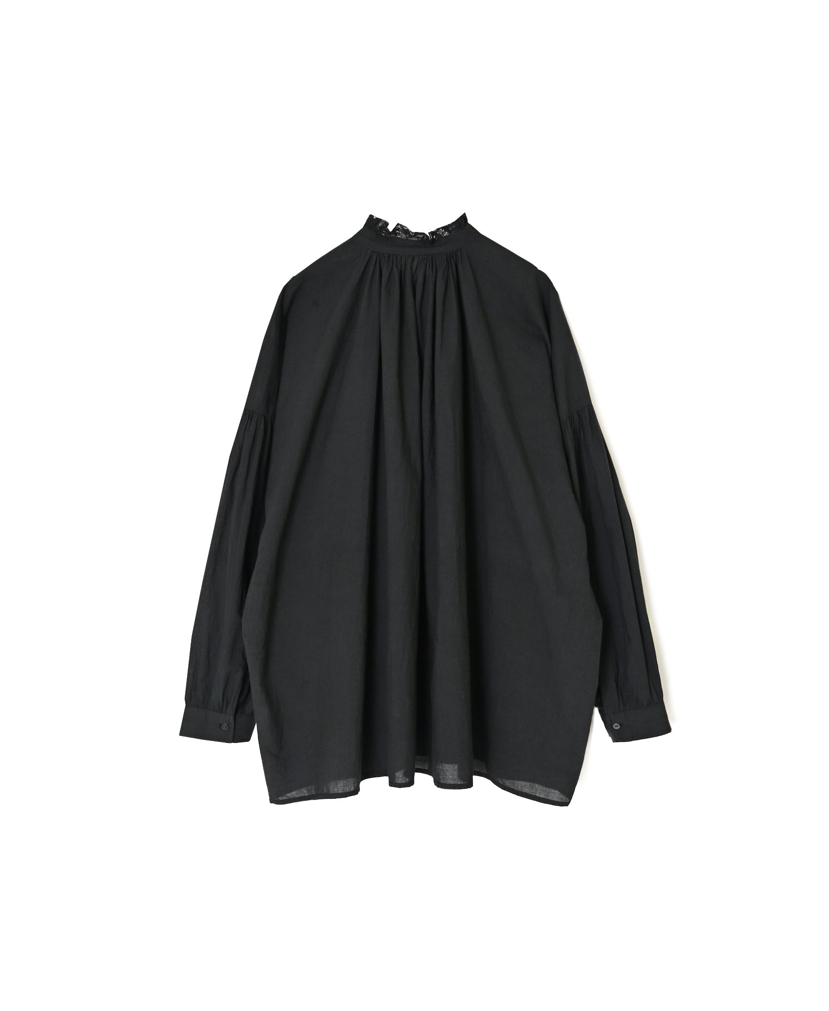 NSL26551 60s COTTON CAMBRIC PLAIN WITH LACE LACE FRILL COLLAR SHIRT