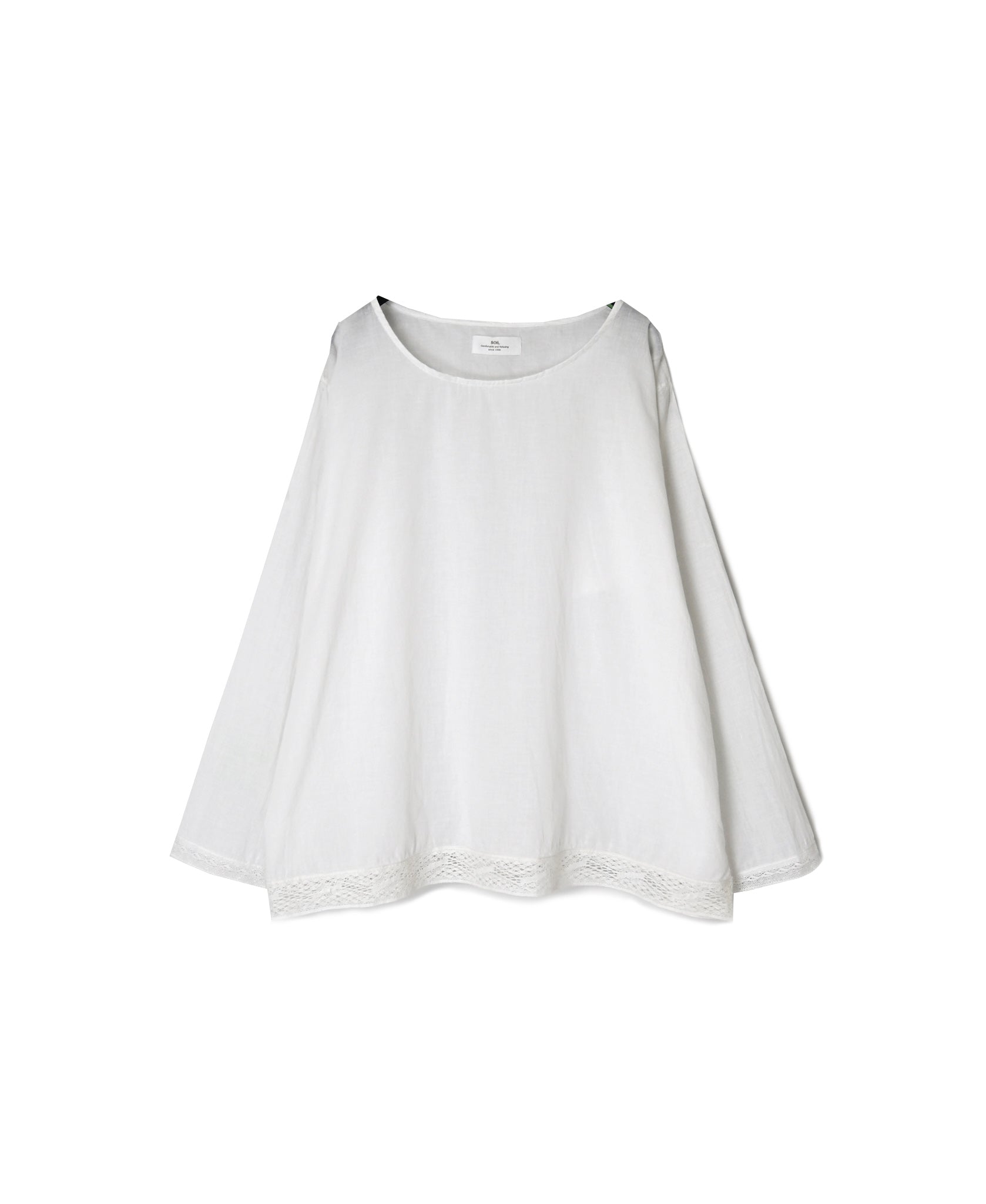 NSL26553 60s COTTON CAMBRIC PLAIN WITH LACE HEM & CUFF LACE SMOCK