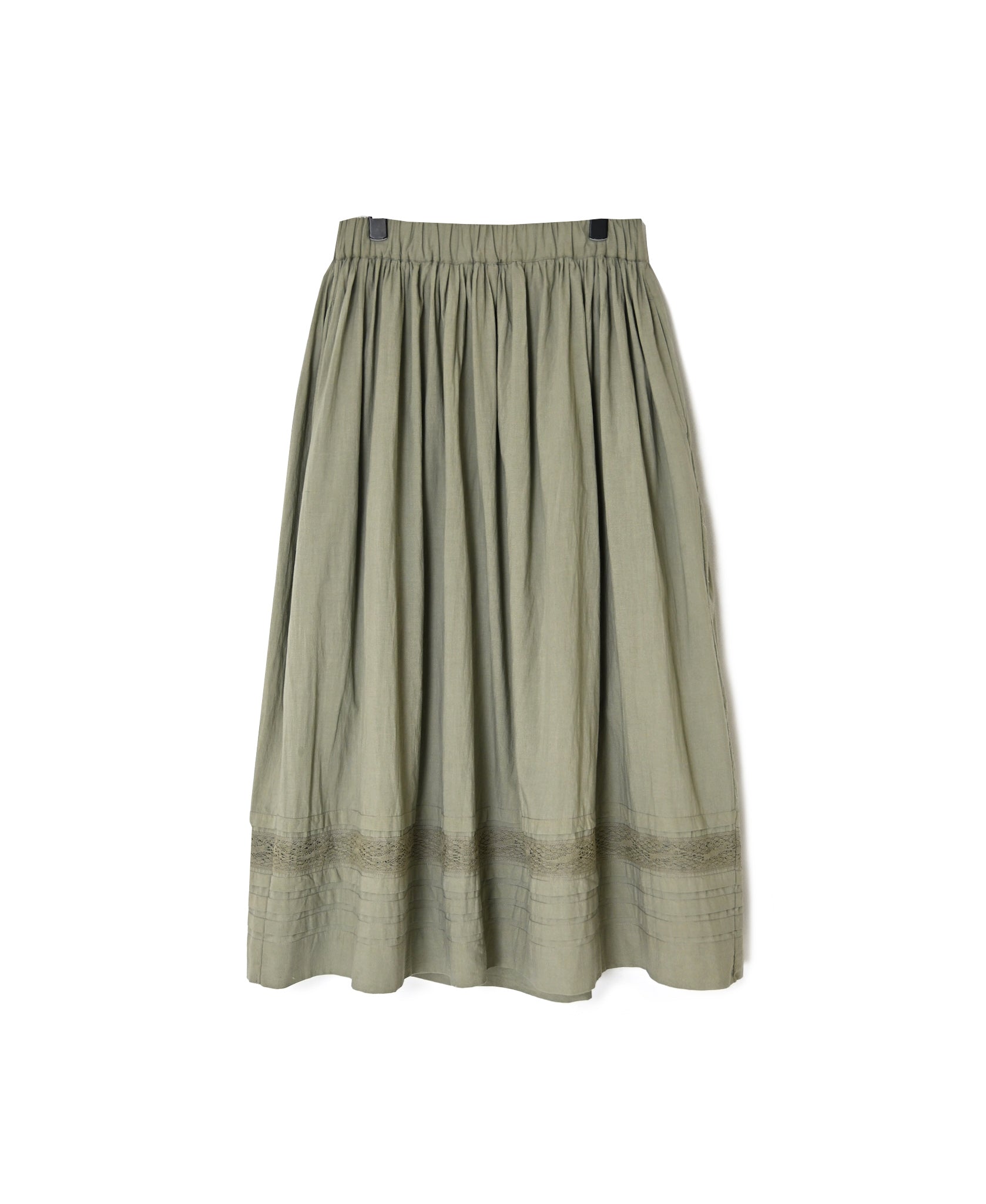 NSL26555 60s COTTON CAMBRIC PLAIN WITH LACE GATHERED SKIRT WITH PLEAT LACE