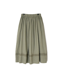NSL26555 60s COTTON CAMBRIC PLAIN WITH LACE GATHERED SKIRT WITH PLEAT LACE