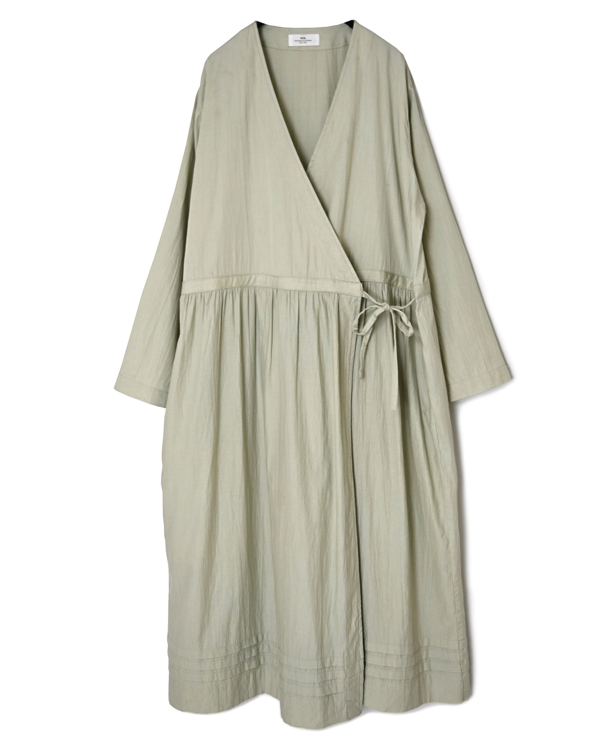 NSL26563 COTTON SATIN PLAIN CACHE COEUR DRESS WITH PLEATS