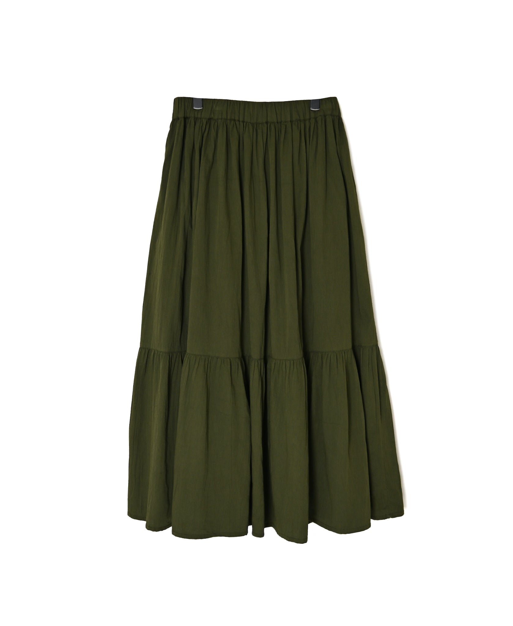 NSL26564 COTTON SATIN PLAIN TIERED GATHER SKIRT
