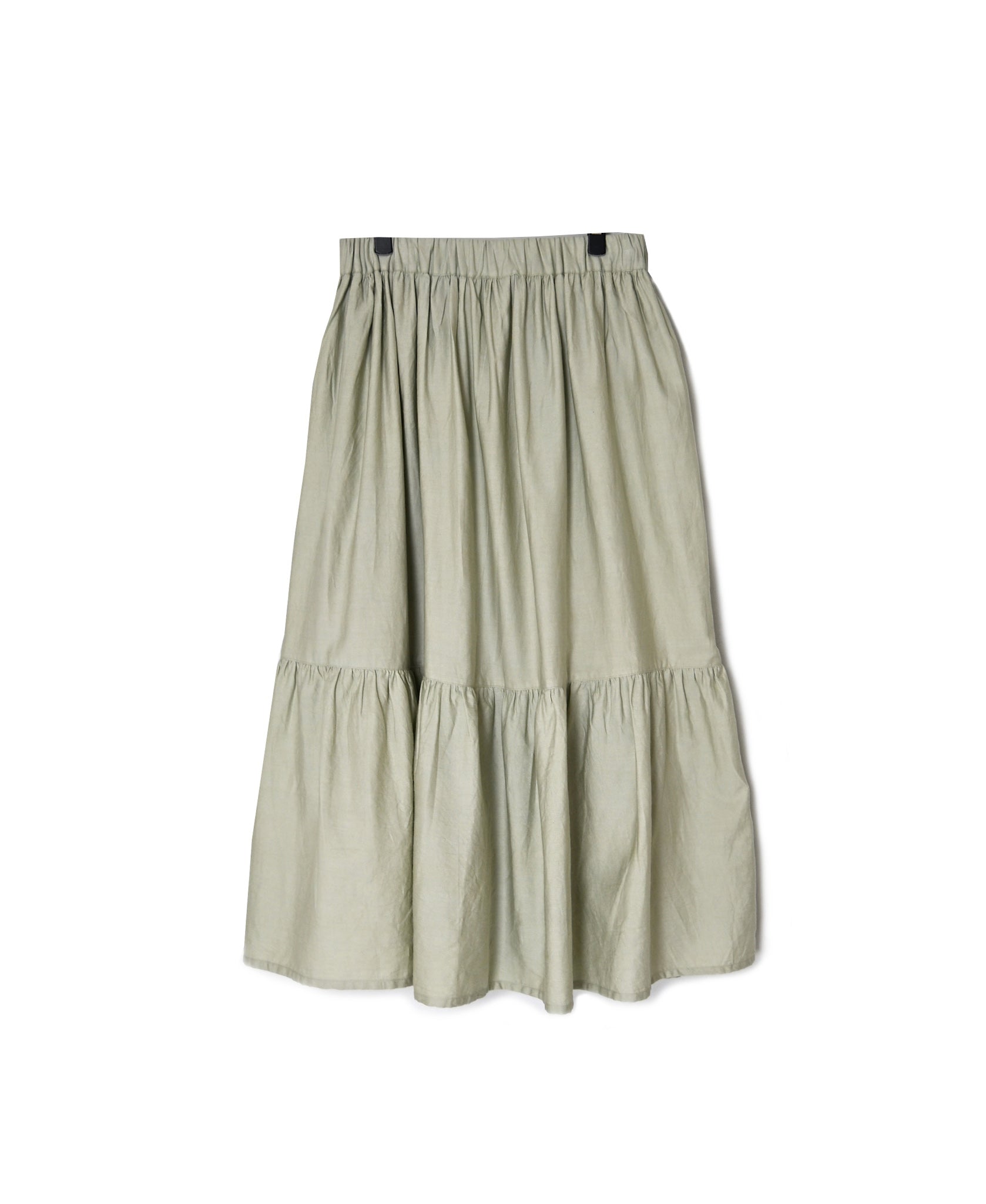 NSL26564 COTTON SATIN PLAIN TIERED GATHER SKIRT