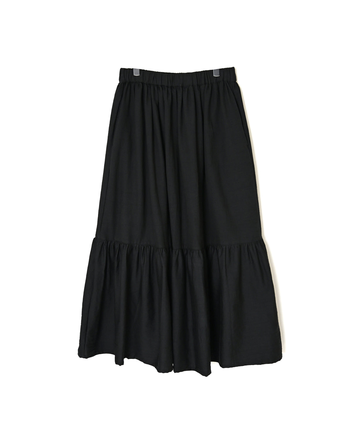 NSL26564 COTTON SATIN PLAIN TIERED GATHER SKIRT
