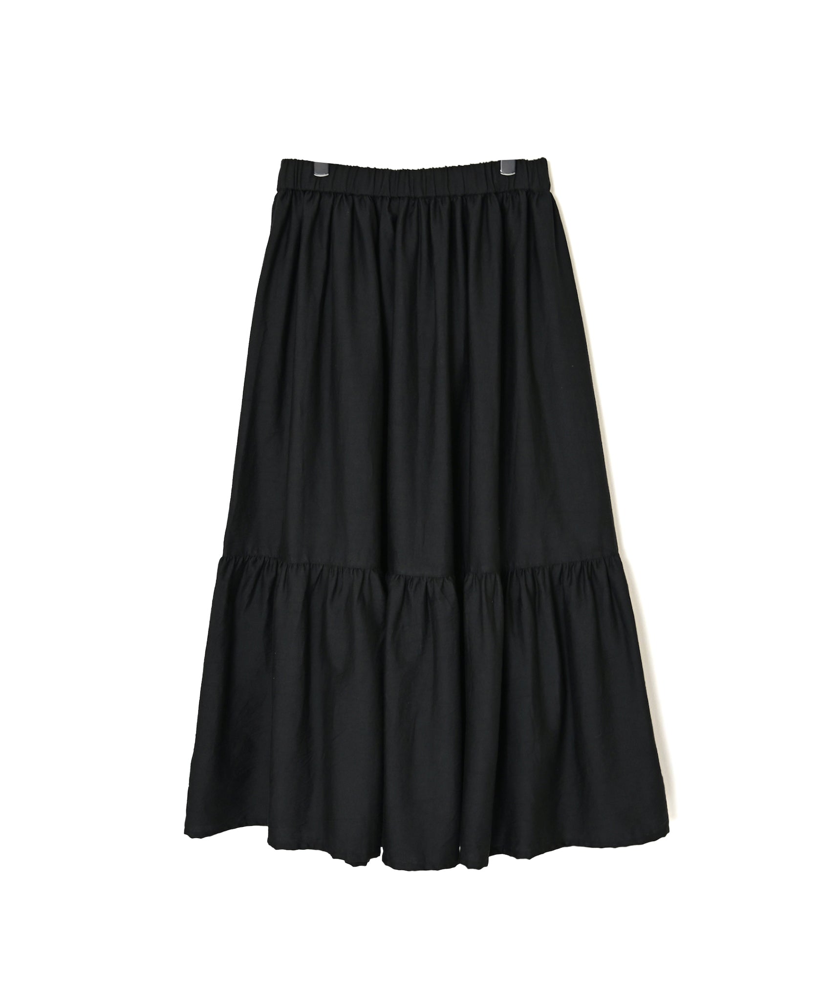 NSL26564 COTTON SATIN PLAIN TIERED GATHER SKIRT