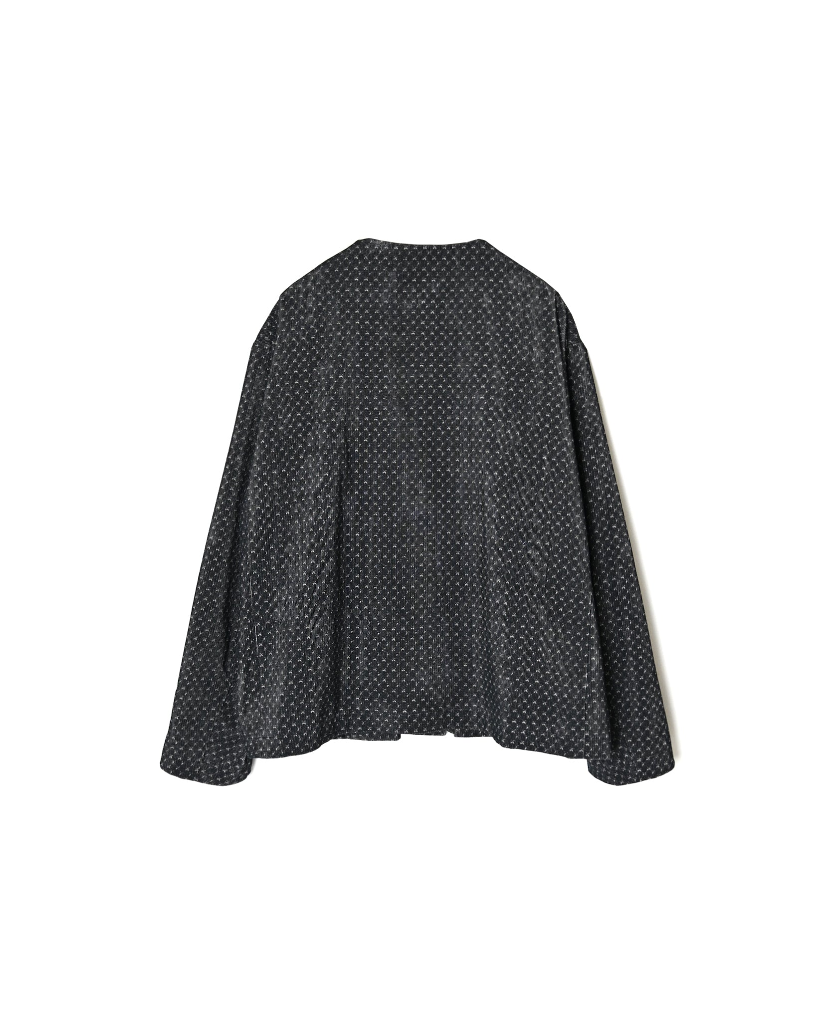 NSL26581 MINI CORDUROY CROSSHATCH PRINT NO COLLAR DOUBLE JACKET