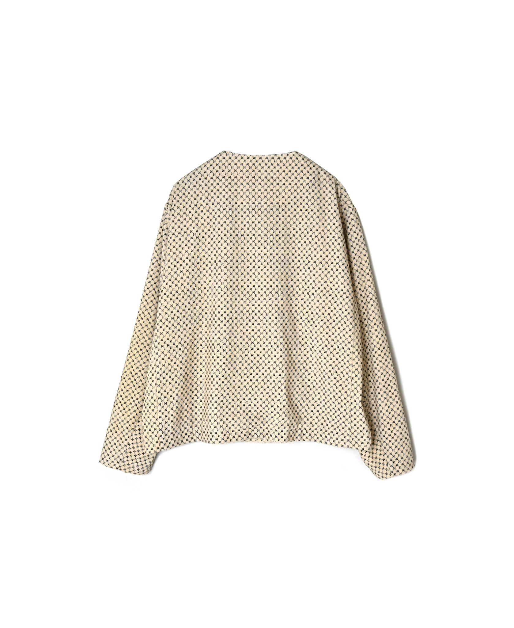 NSL26581 MINI CORDUROY CROSSHATCH PRINT NO COLLAR DOUBLE JACKET