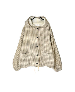 NSL26582 MINI CORDUROY CROSSHATCH PRINT HOODED BLOUSON